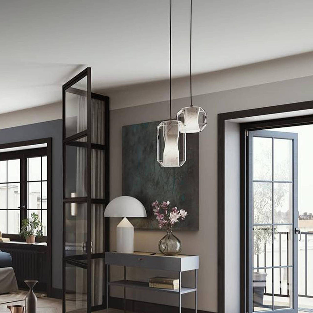 Allirila Lampe à Suspension Moderne Et Minimaliste En Verre Albâtre