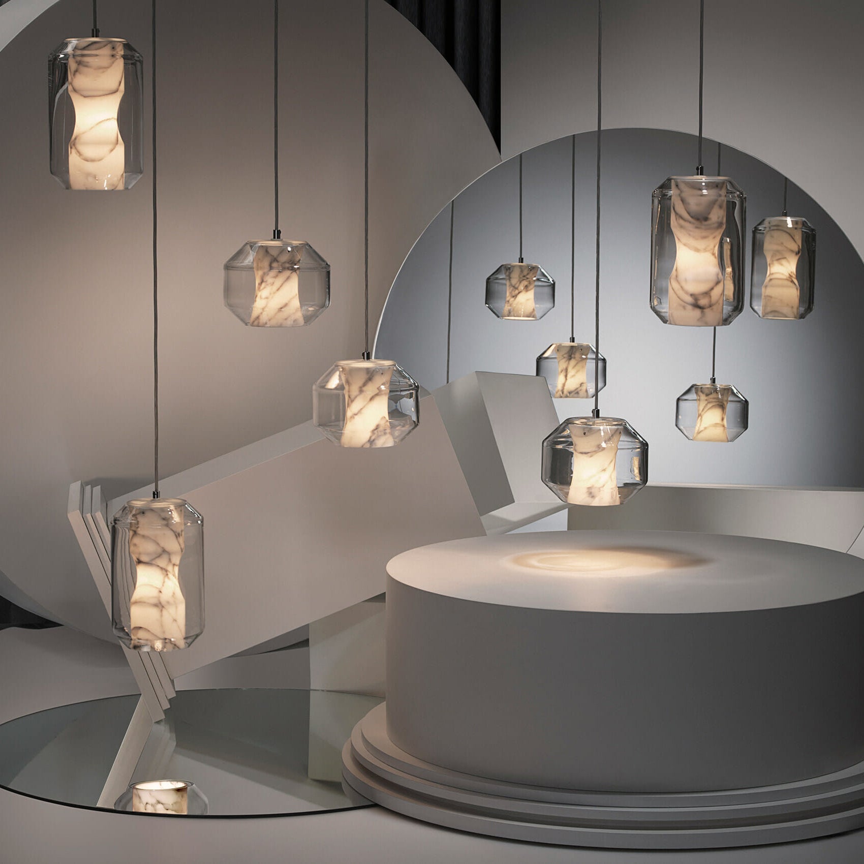 Allirila Lampe à Suspension Moderne Et Minimaliste En Verre Albâtre