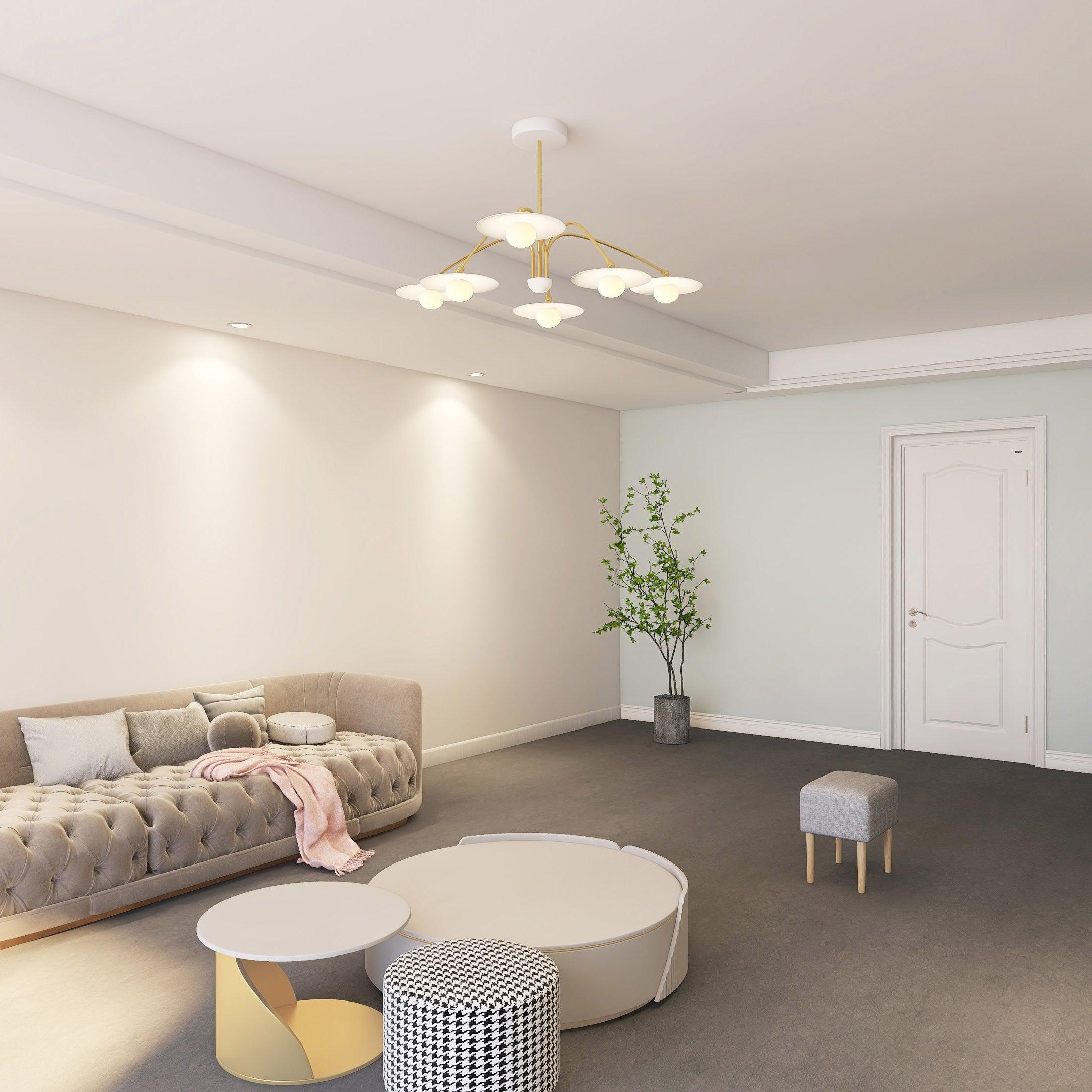 Lustra Lustre avec Champignon Inspiré de l'Art Déco