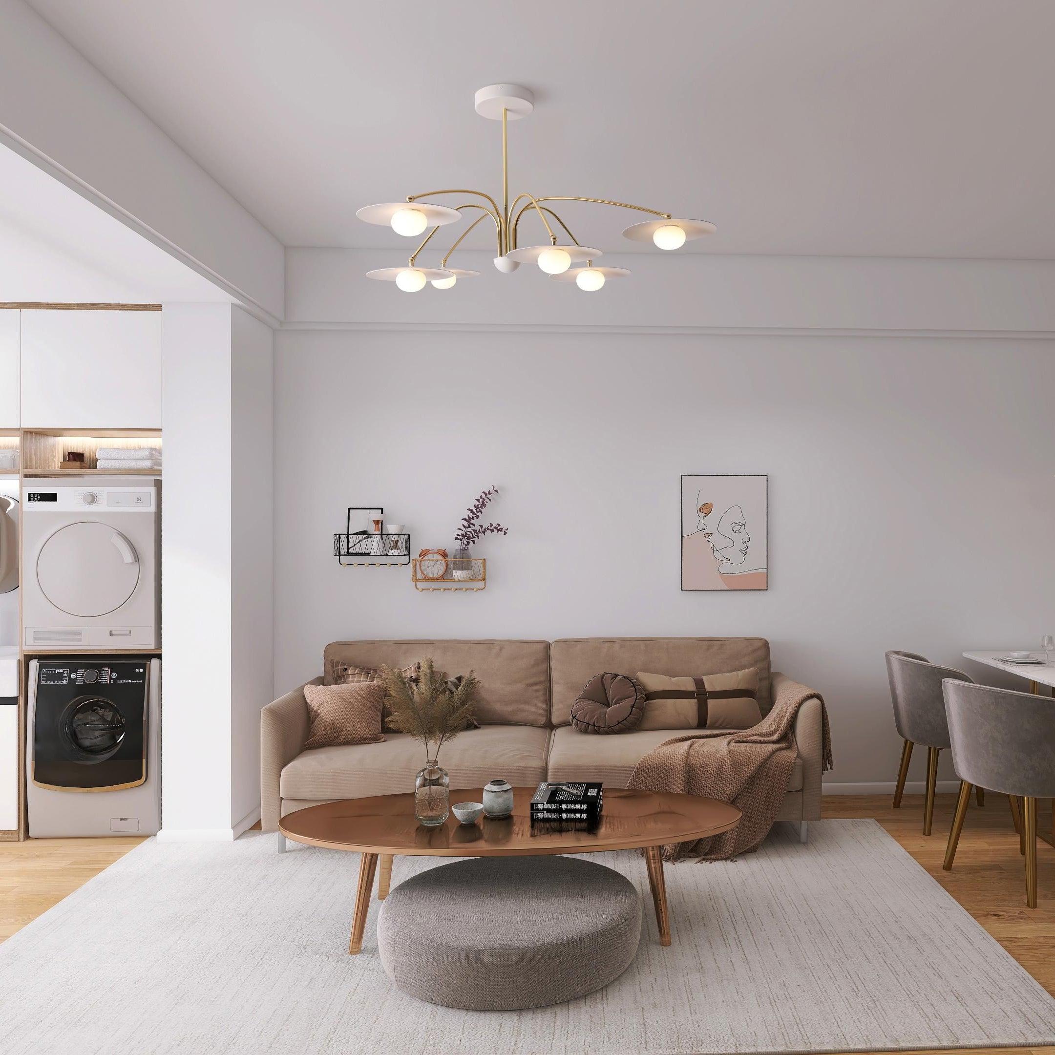 Lustra Lustre avec Champignon Inspiré de l'Art Déco