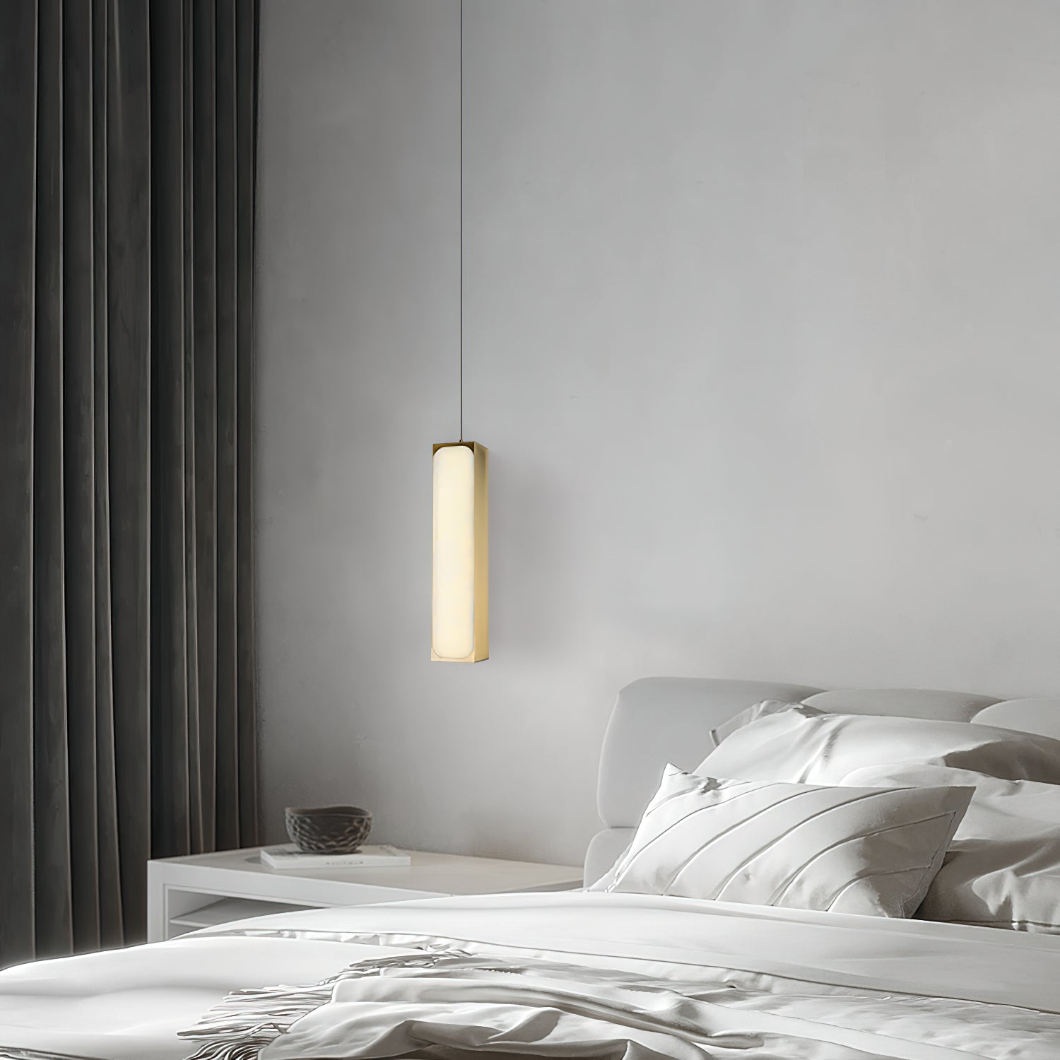 Gleam Lumière de Suspension Moderne Minimaliste en Laiton et Albâtre