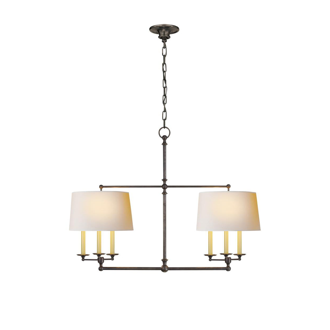 Lustre en Laiton et Tissu Vintage d'Art Classique avec Incrustation