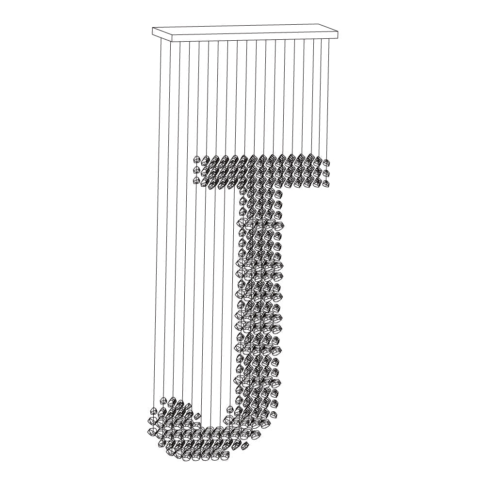 Arsilus Lustre sculptural en pierre charbon, lettres de G à L