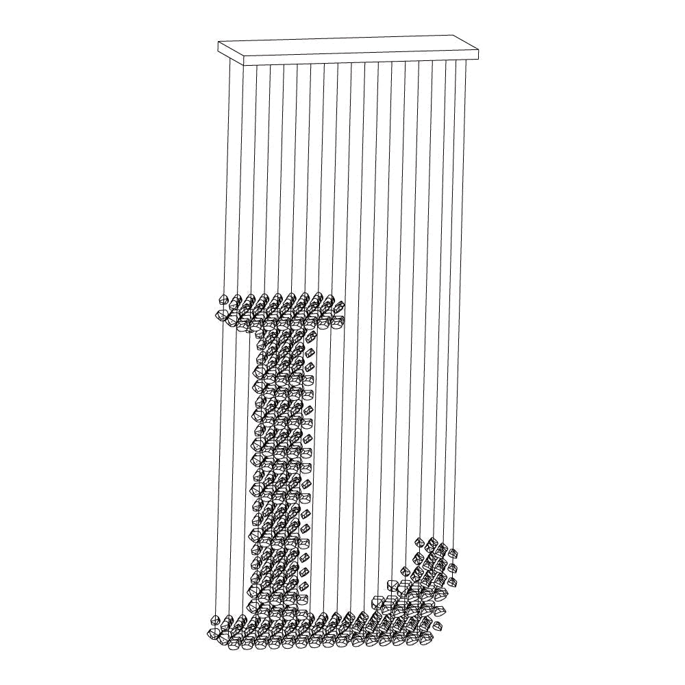 Arsilus Lustre sculptural en pierre charbon, lettres de G à L