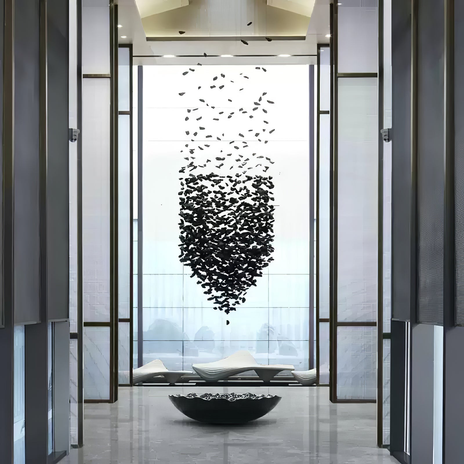 Arsilus Charcoal Stone Cascade Lustres for Artistic Space