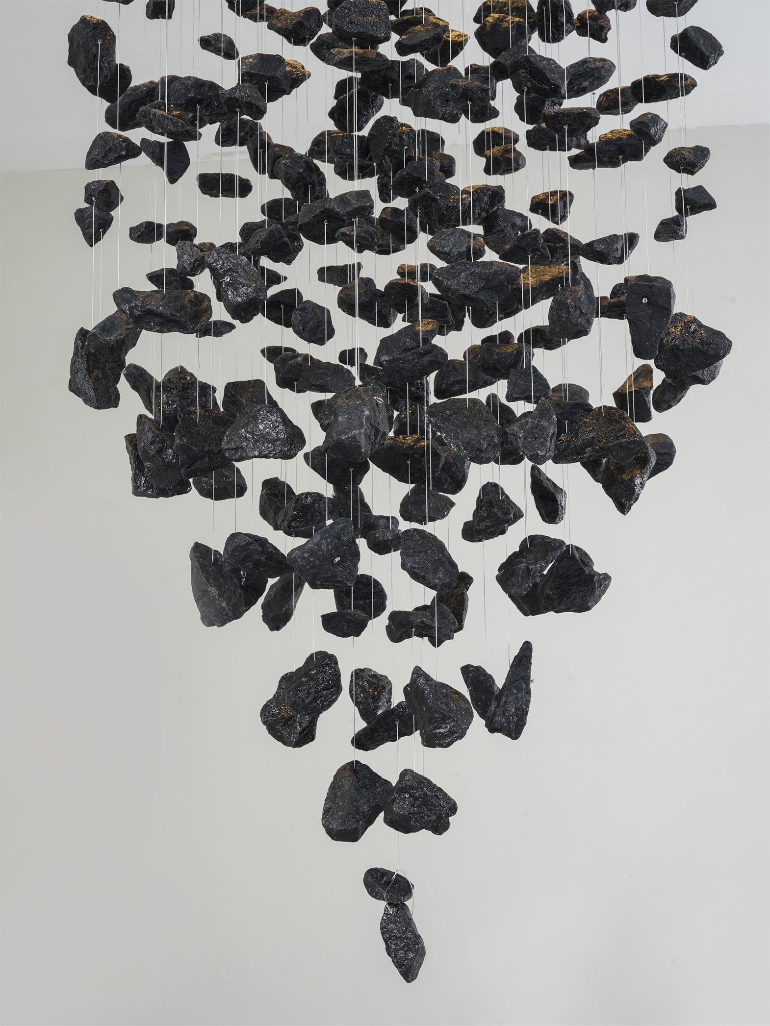 Arsilus Lustre Sculptural en Pierre Charbon