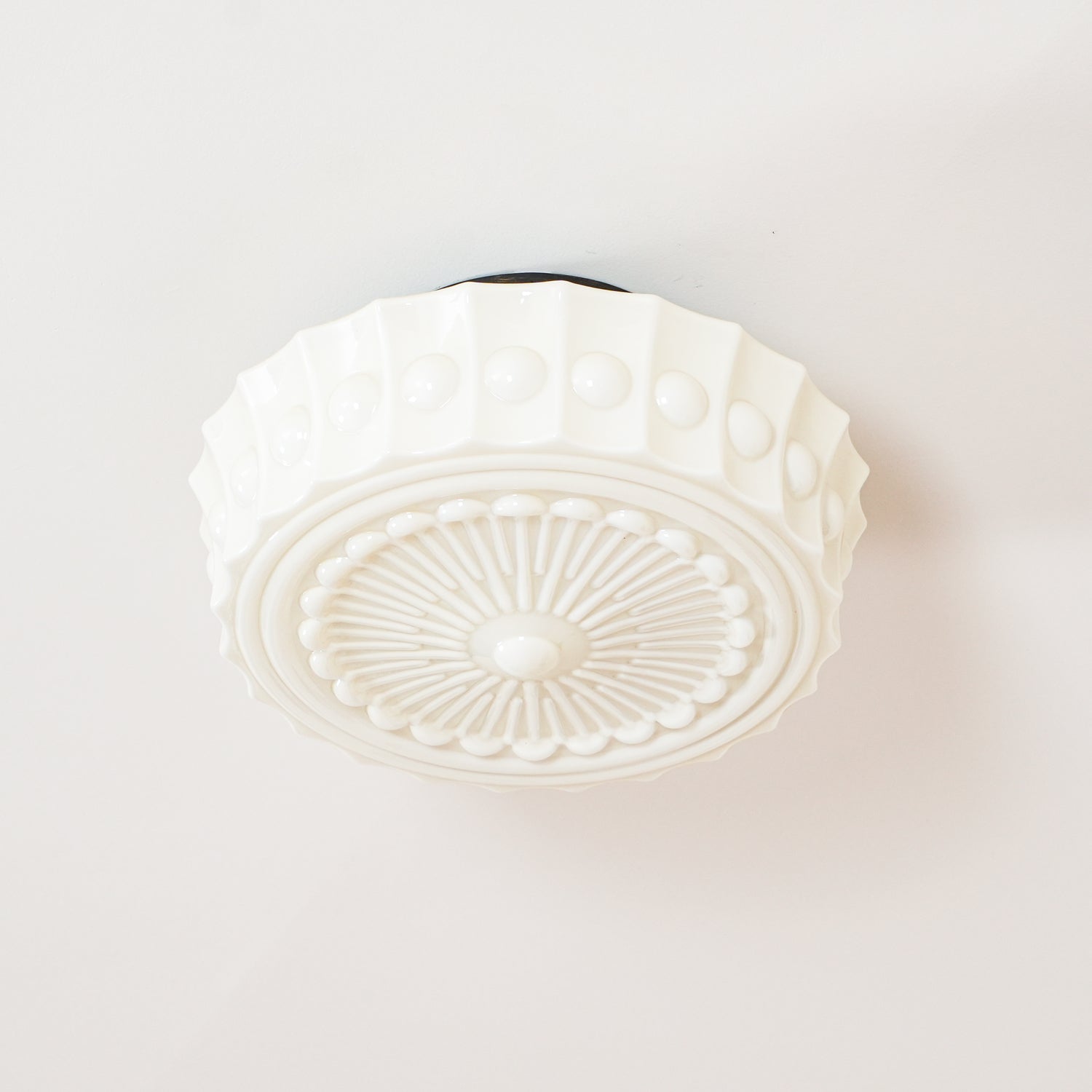 Solara Plafonnier en Verre Blanc Floral pour Salon