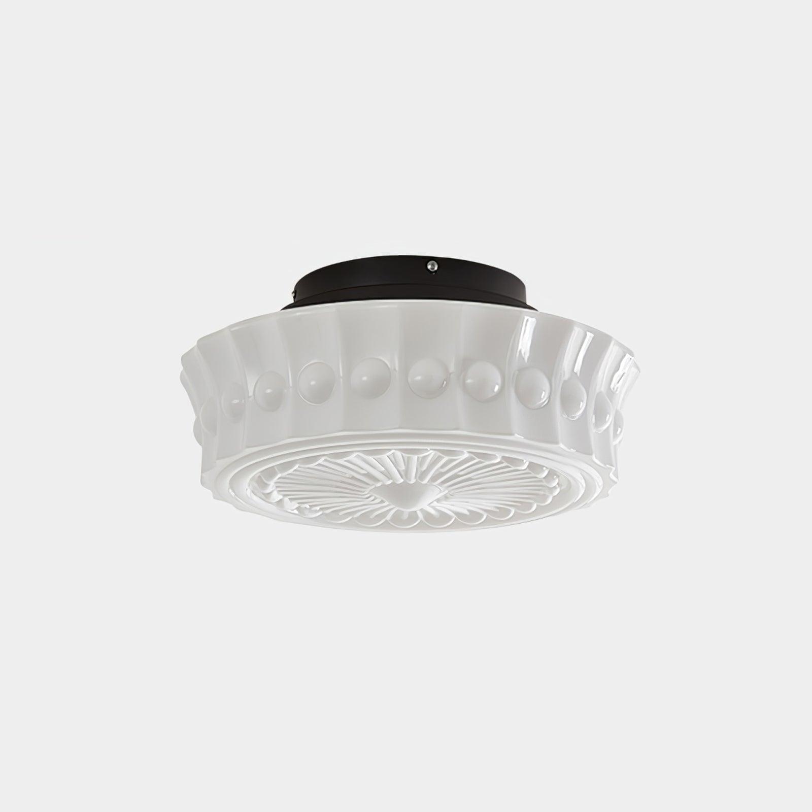 Solara Plafonnier en Verre Blanc Floral pour Salon