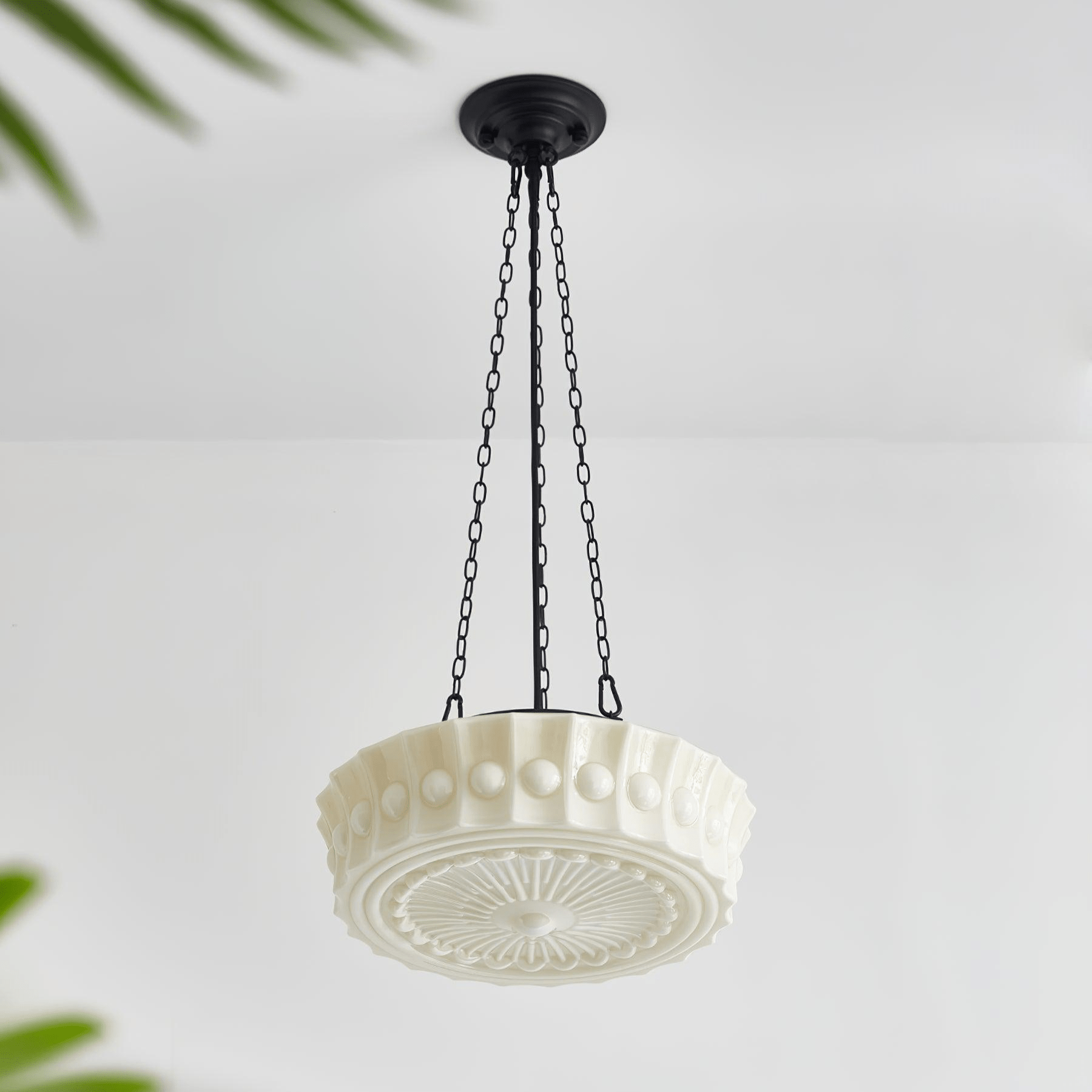 Solara Suspension en Chaîne Verre Blanc