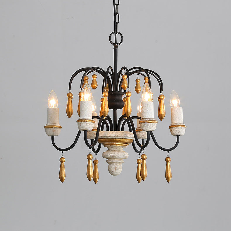 Noble Niche Lustre en Bois et Métal Vintage