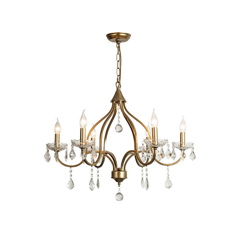 Lustre en Laiton Métal Cristal Vintage Alliant Luxe et Élégance