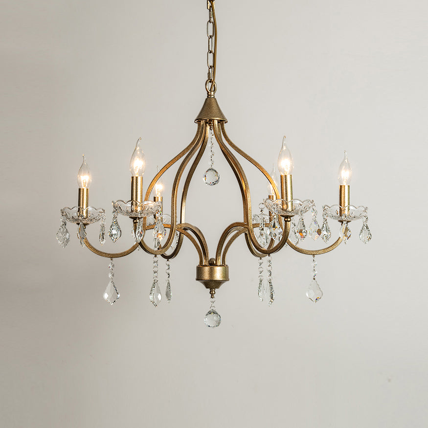 Lustre en Laiton Métal Cristal Vintage Alliant Luxe et Élégance