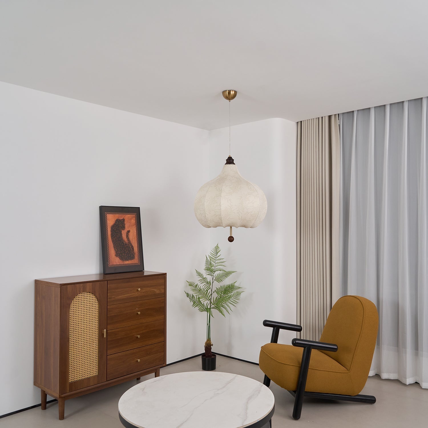 Lanterna Lampe Suspension Tissu