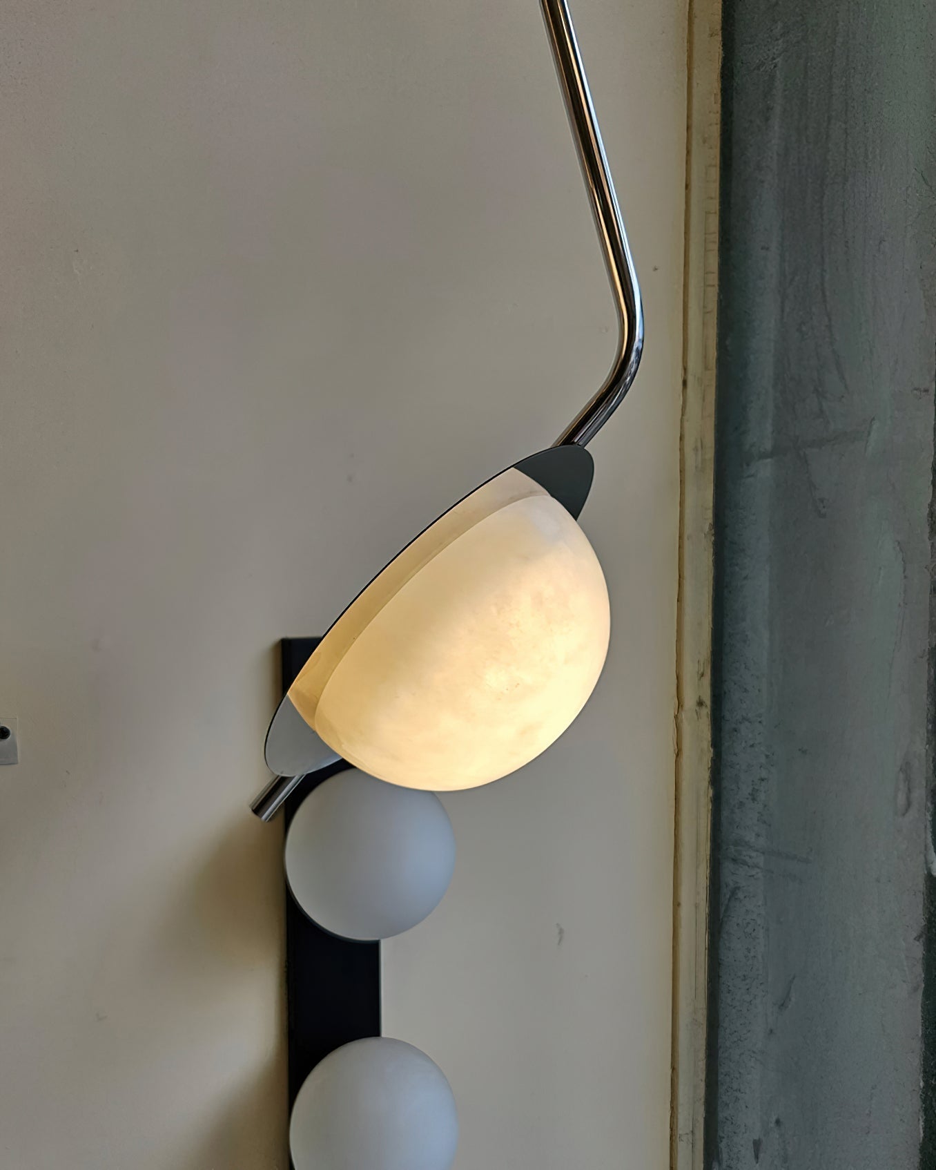 Ivvaros Lampe Suspension Chic Moderne Minimaliste Acier Inoxydable Alabastre