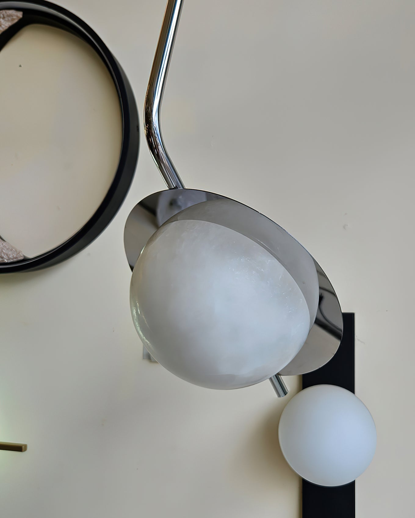 Ivvaros Lampe Suspension Chic Moderne Minimaliste Acier Inoxydable Alabastre