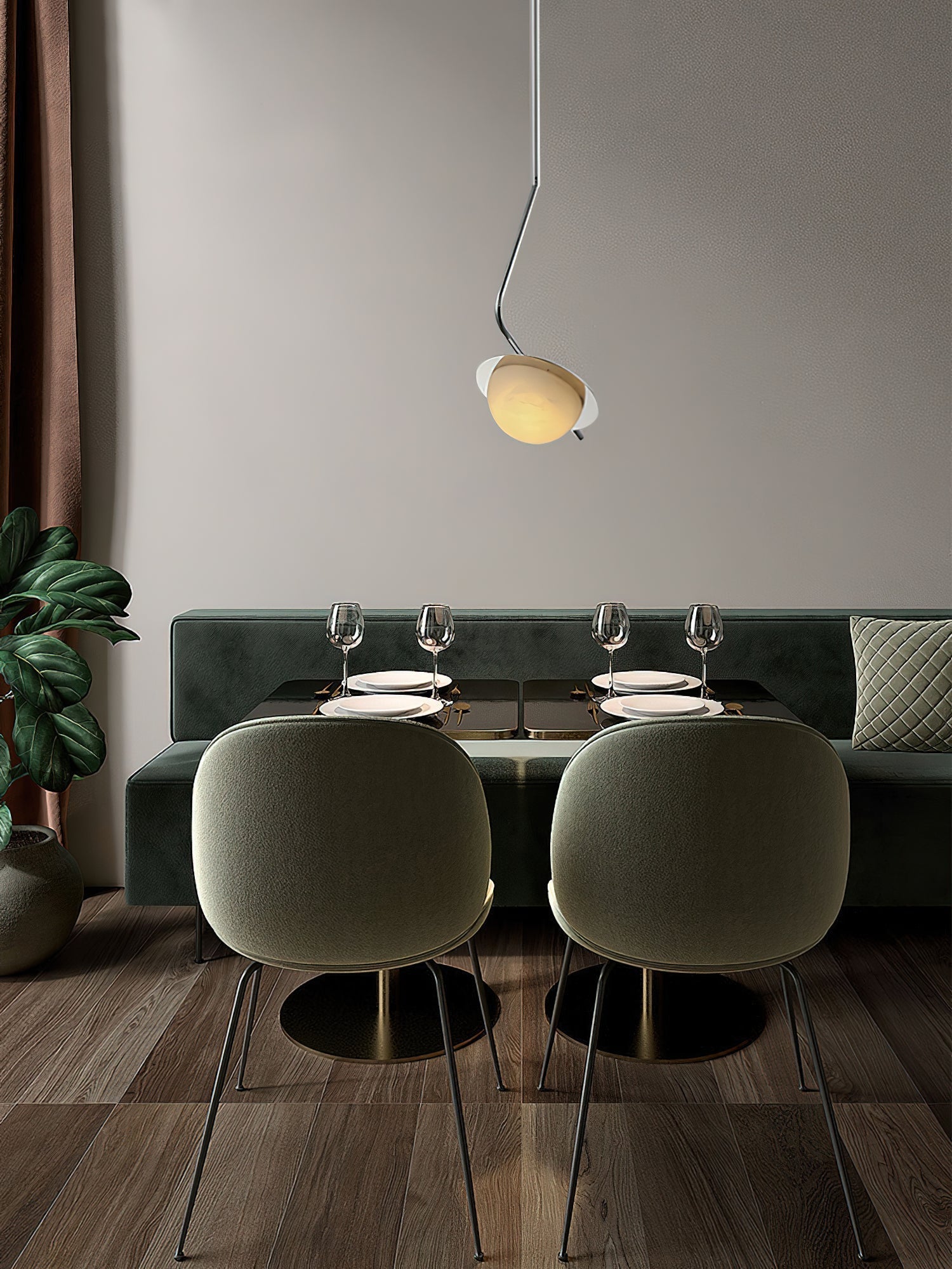 Ivvaros Lampe Suspension Chic Moderne Minimaliste Acier Inoxydable Alabastre