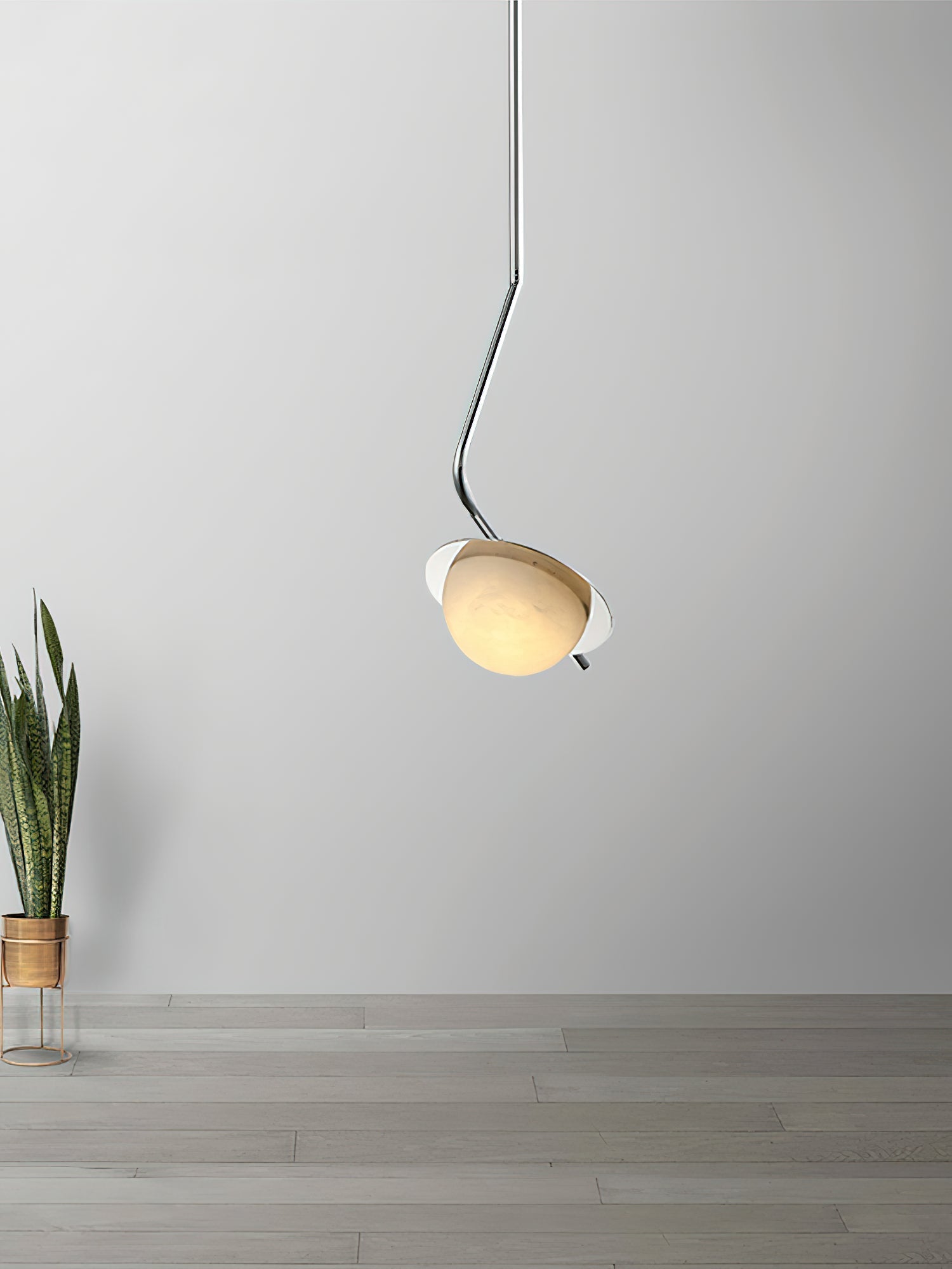 Ivvaros Lampe Suspension Chic Moderne Minimaliste Acier Inoxydable Alabastre