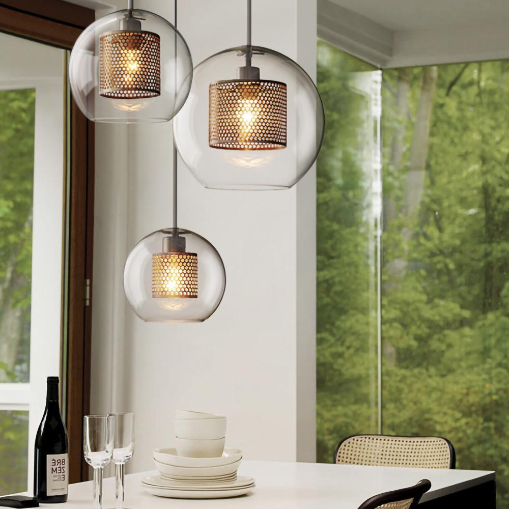 Lustra Suspension en Verre Chiswick pour Salon