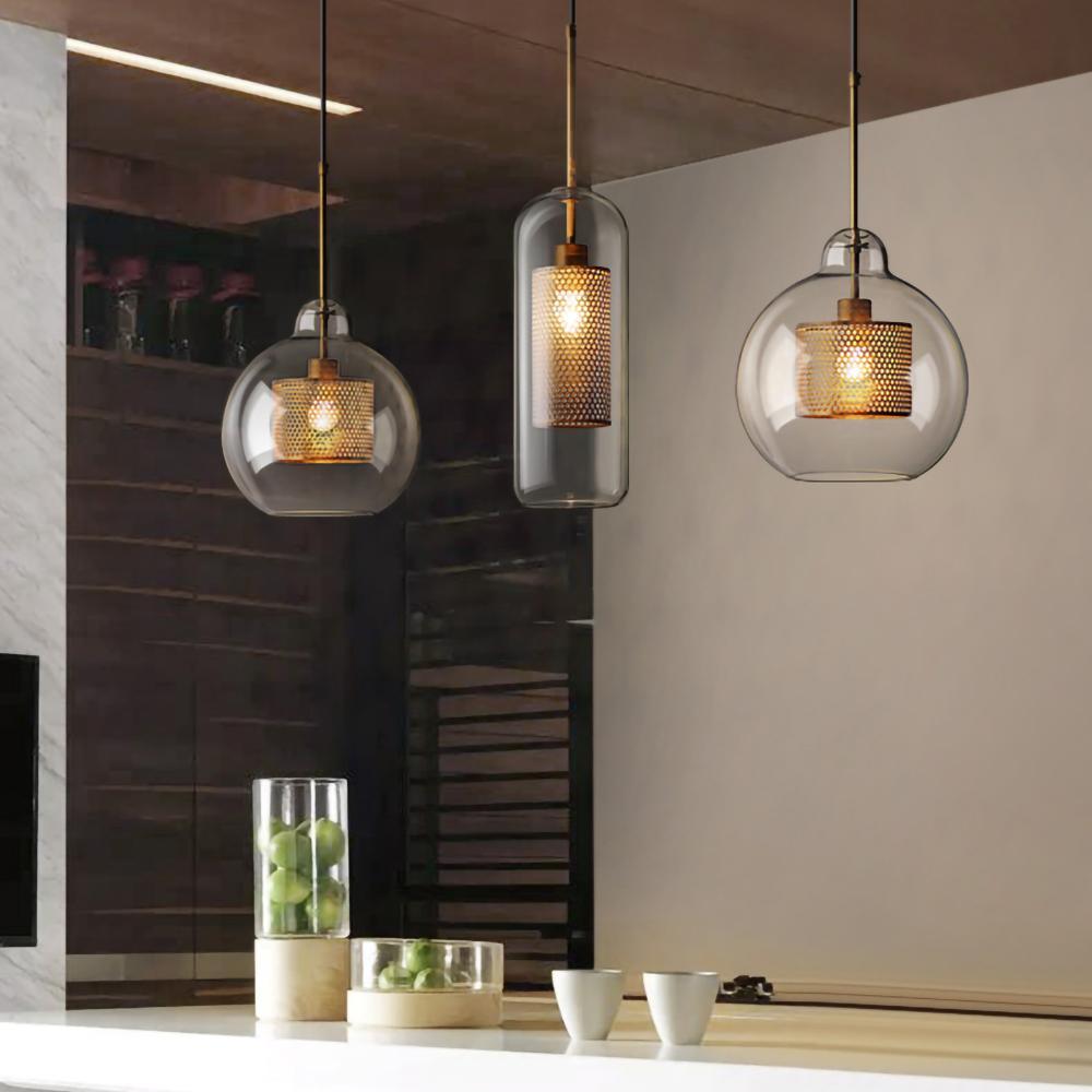 Lustra Suspension en Verre Chiswick pour Salon