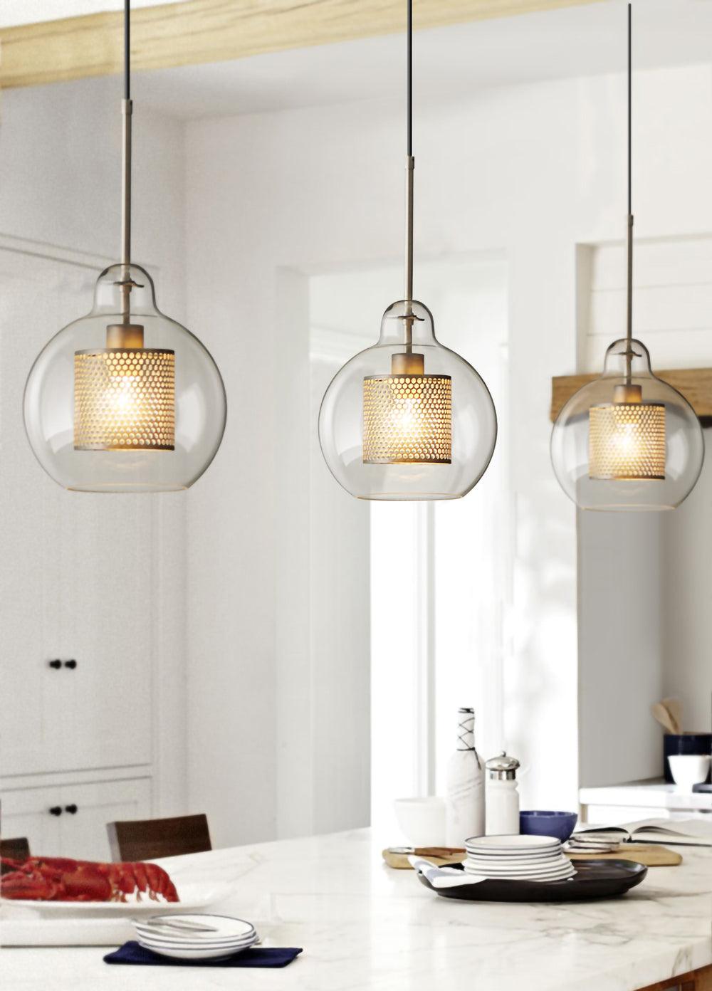 Lustra Suspension en Verre Chiswick pour Salon