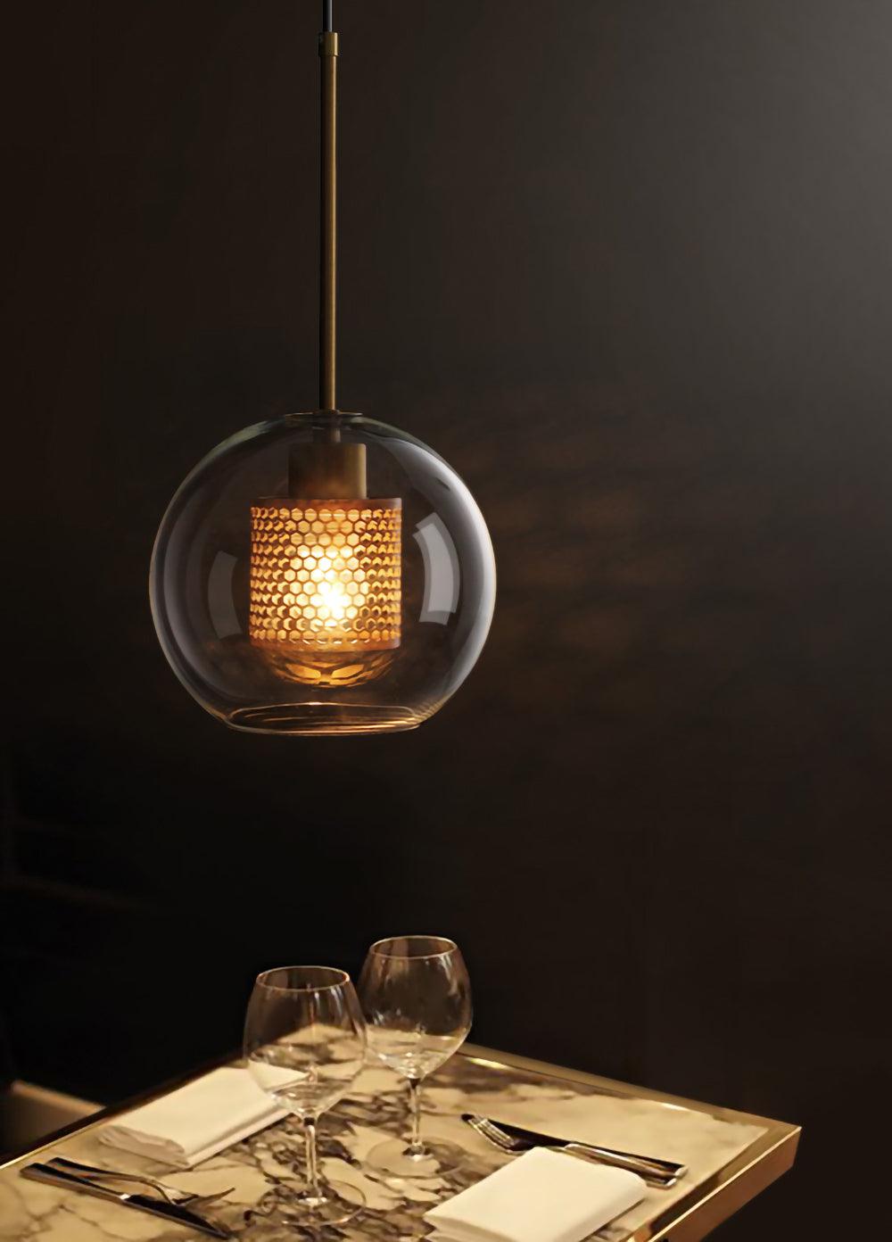 Lustra Suspension en Verre Chiswick pour Salon