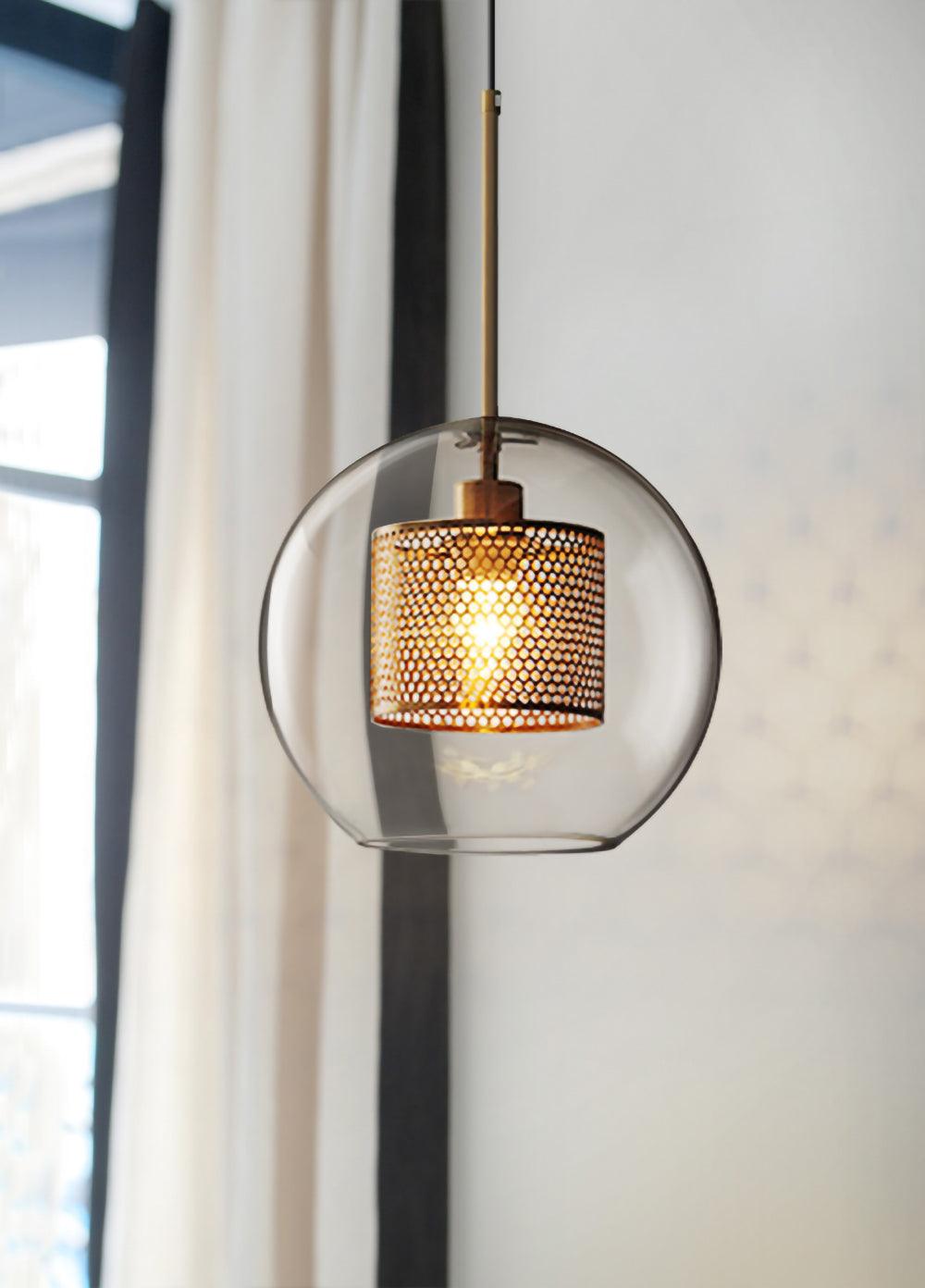 Lustra Suspension en Verre Chiswick pour Salon