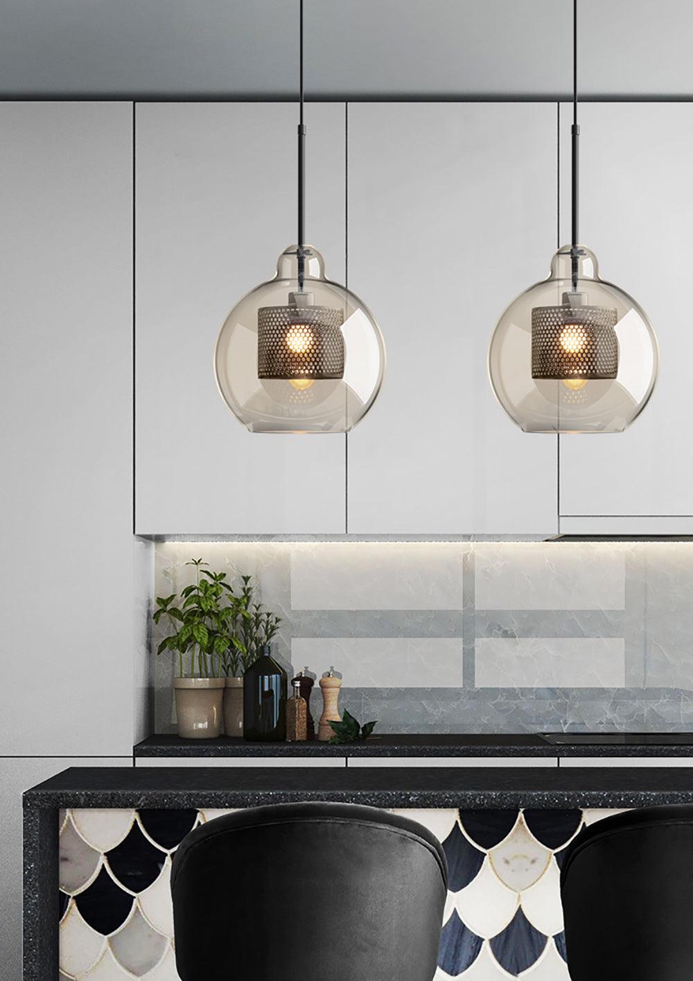 Lustra Suspension en Verre Chiswick pour Salon