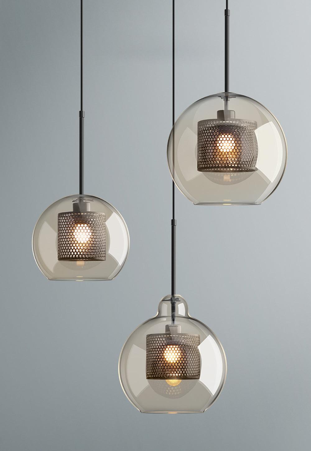 Lustra Suspension en Verre Chiswick pour Salon