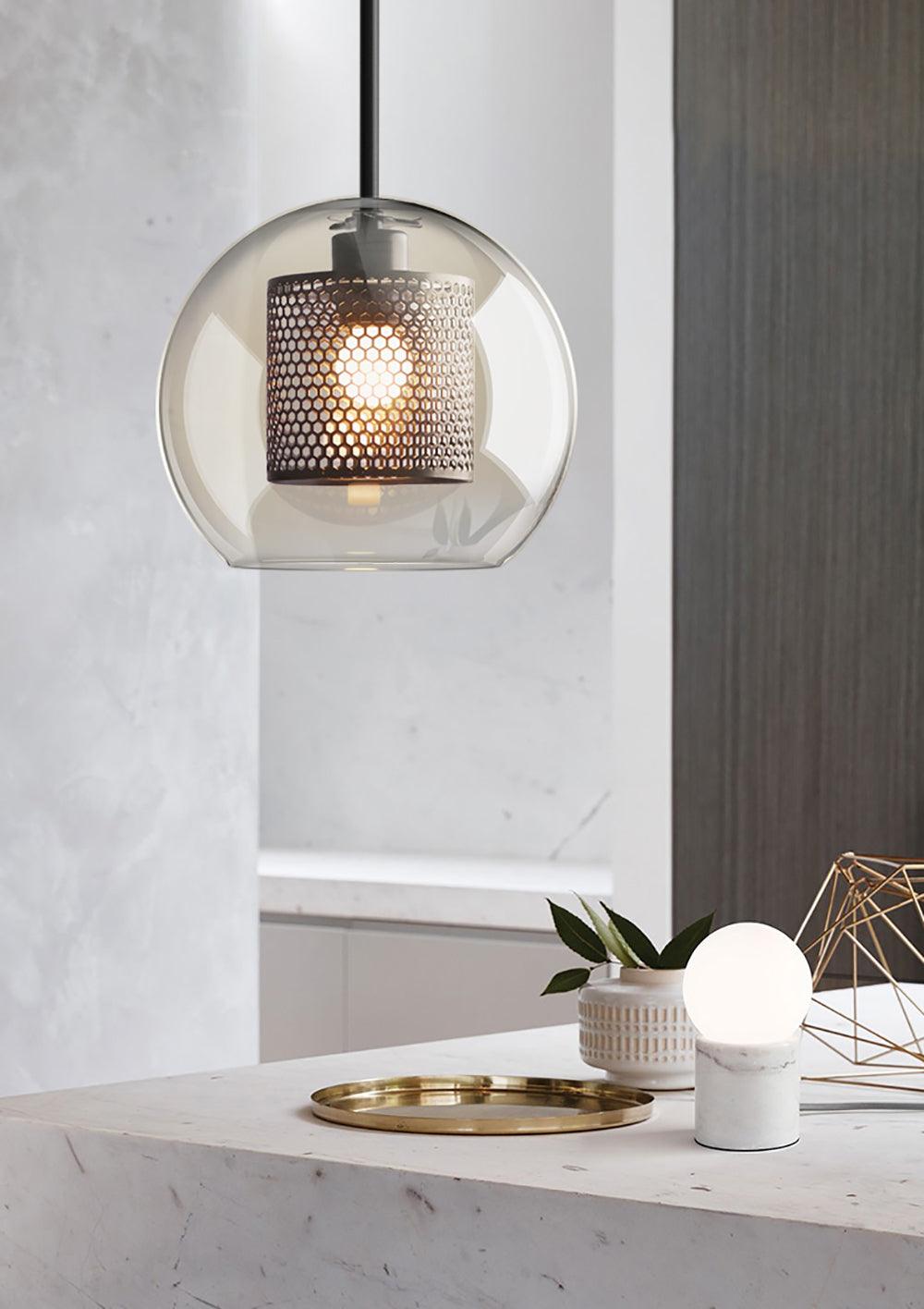 Lustra Suspension en Verre Chiswick pour Salon