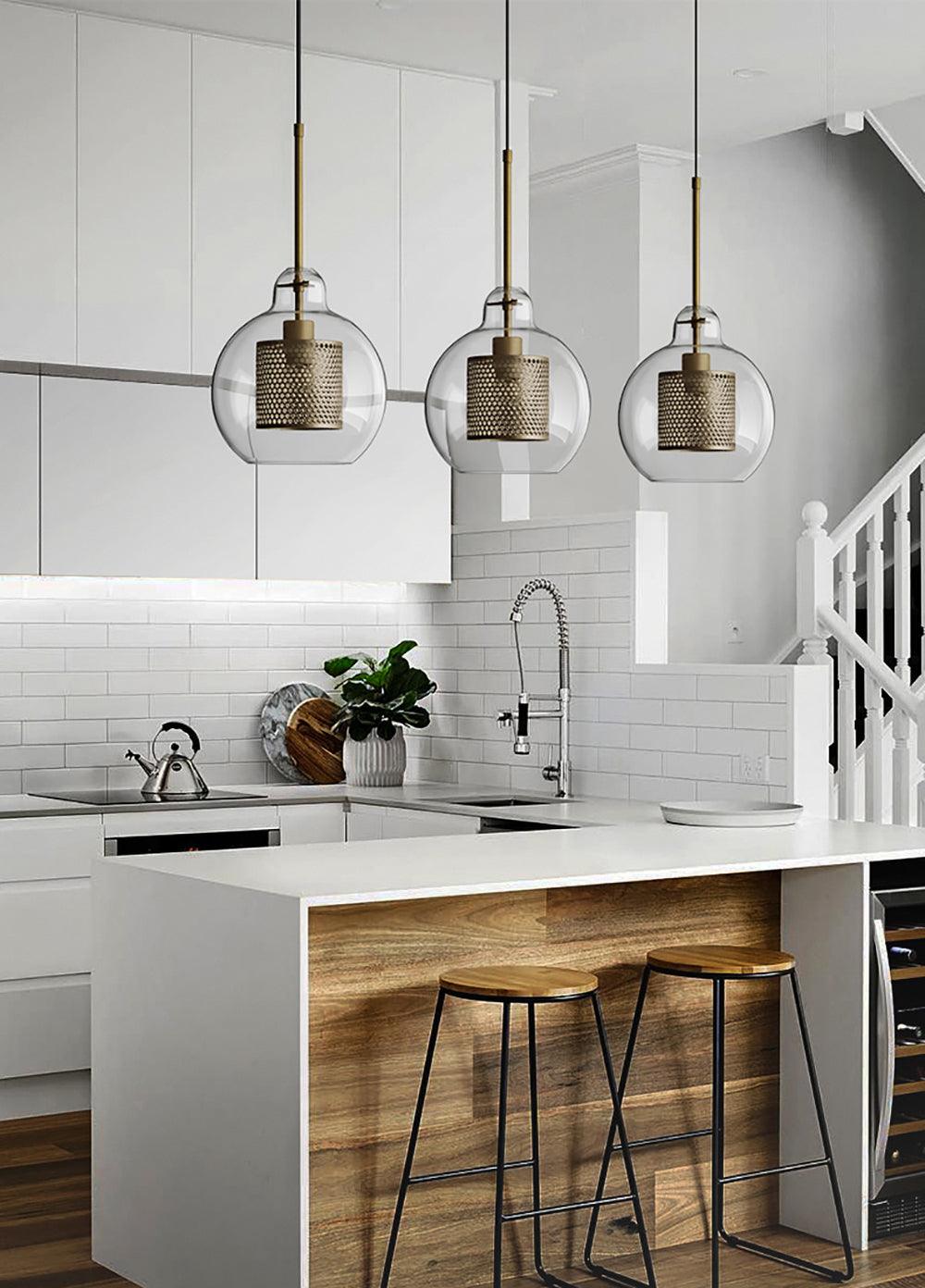 Lustra Suspension en Verre Chiswick pour Salon