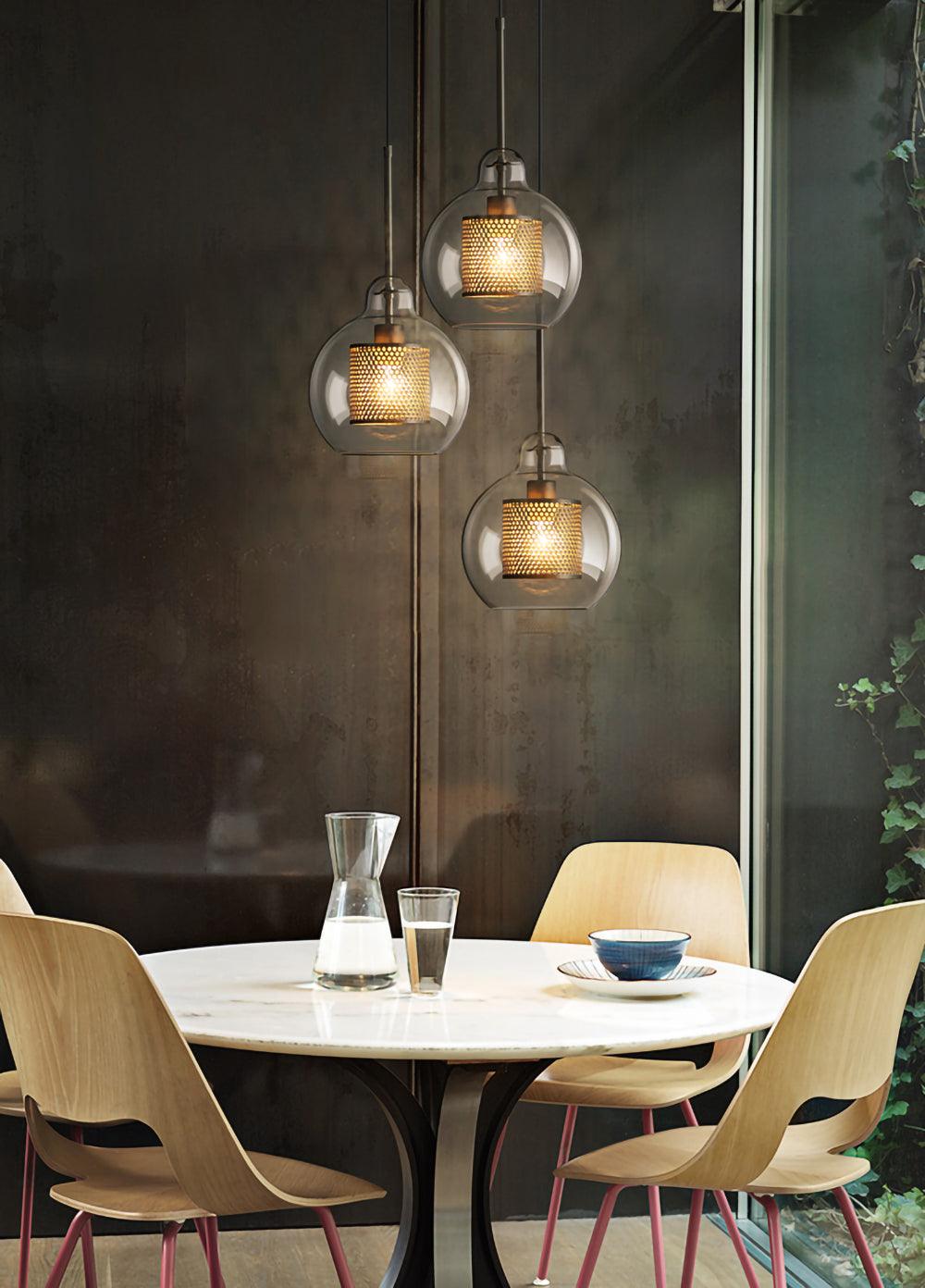 Lustra Suspension en Verre Chiswick pour Salon