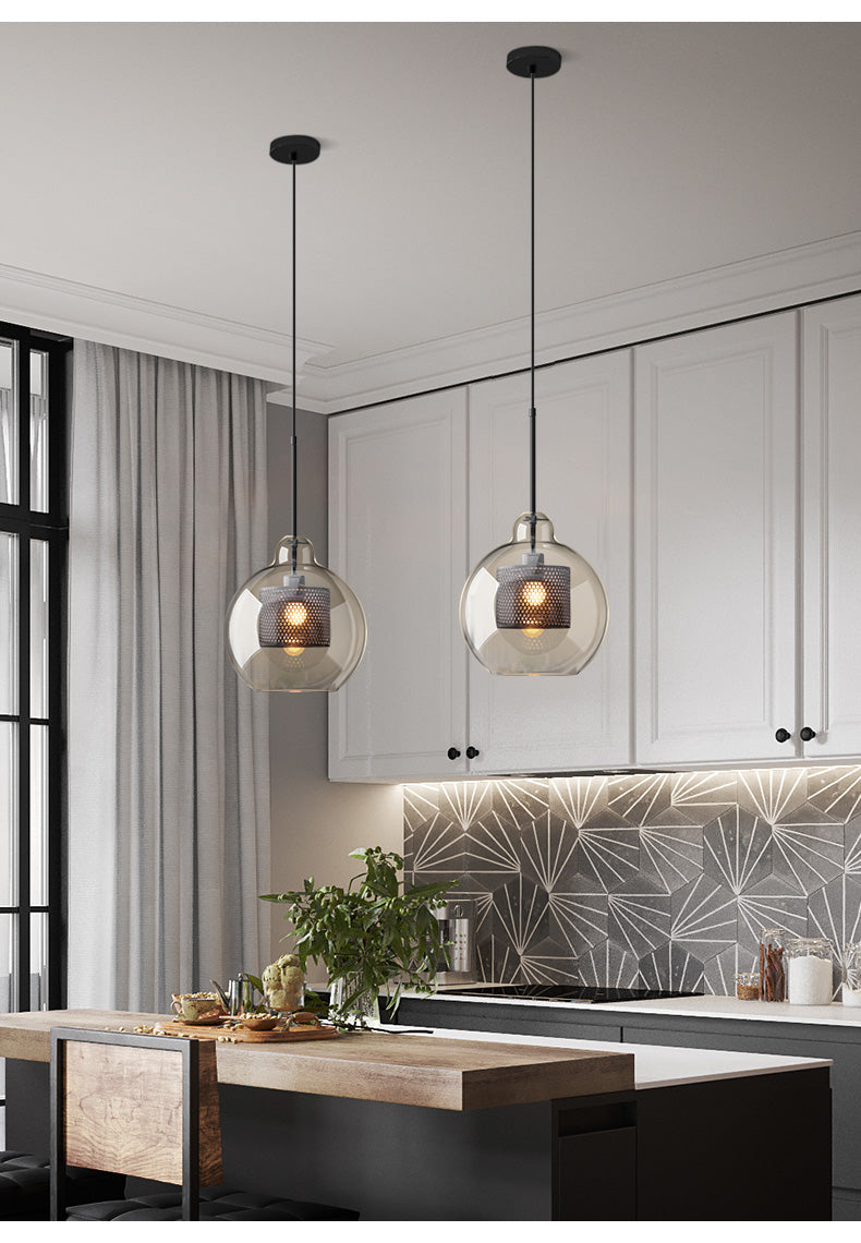 Lustra Suspension en Verre Chiswick pour Salon