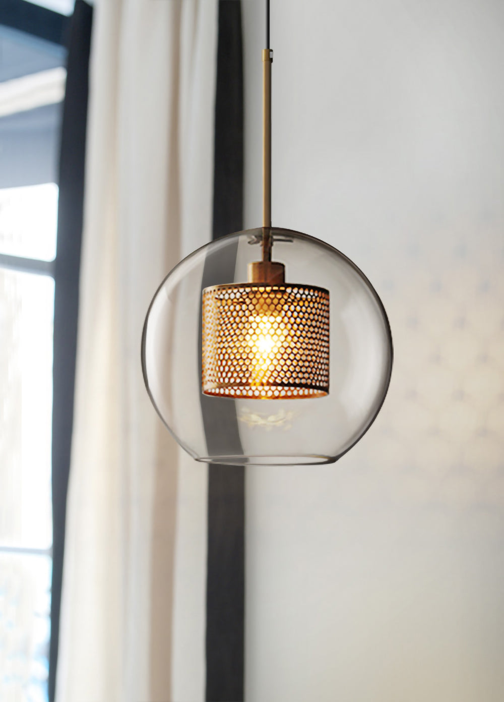Lustra Suspension en Verre Chiswick pour Salon