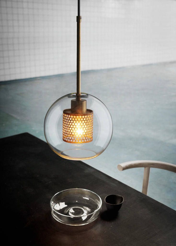 Lustra Suspension en Verre Chiswick pour Salon