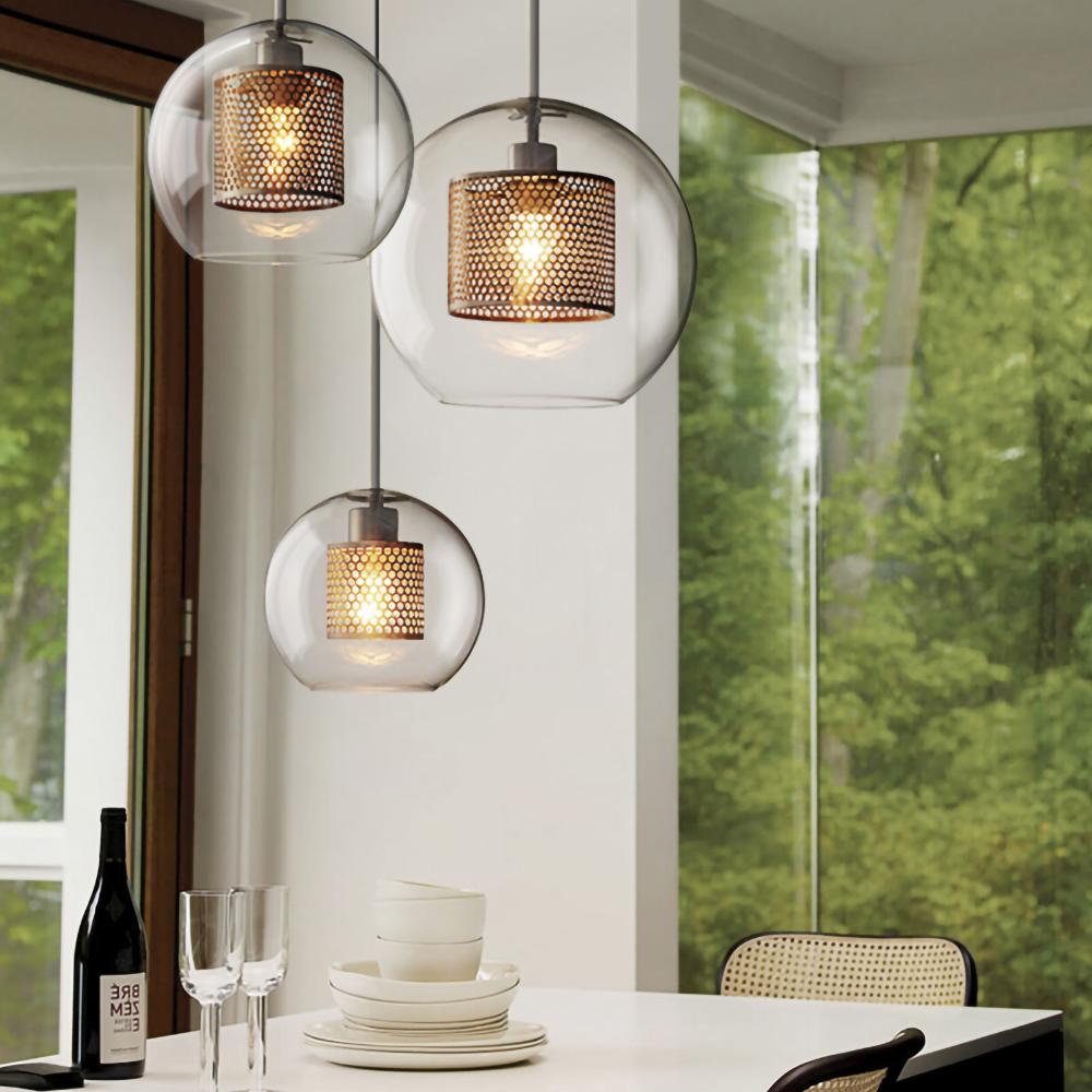 Lustra Suspension en Verre Chiswick pour Salon
