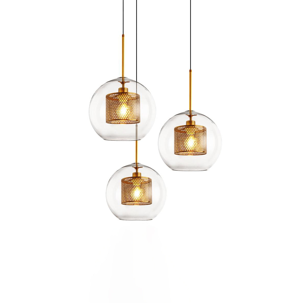 Lustra Suspension en Verre Chiswick pour Salon
