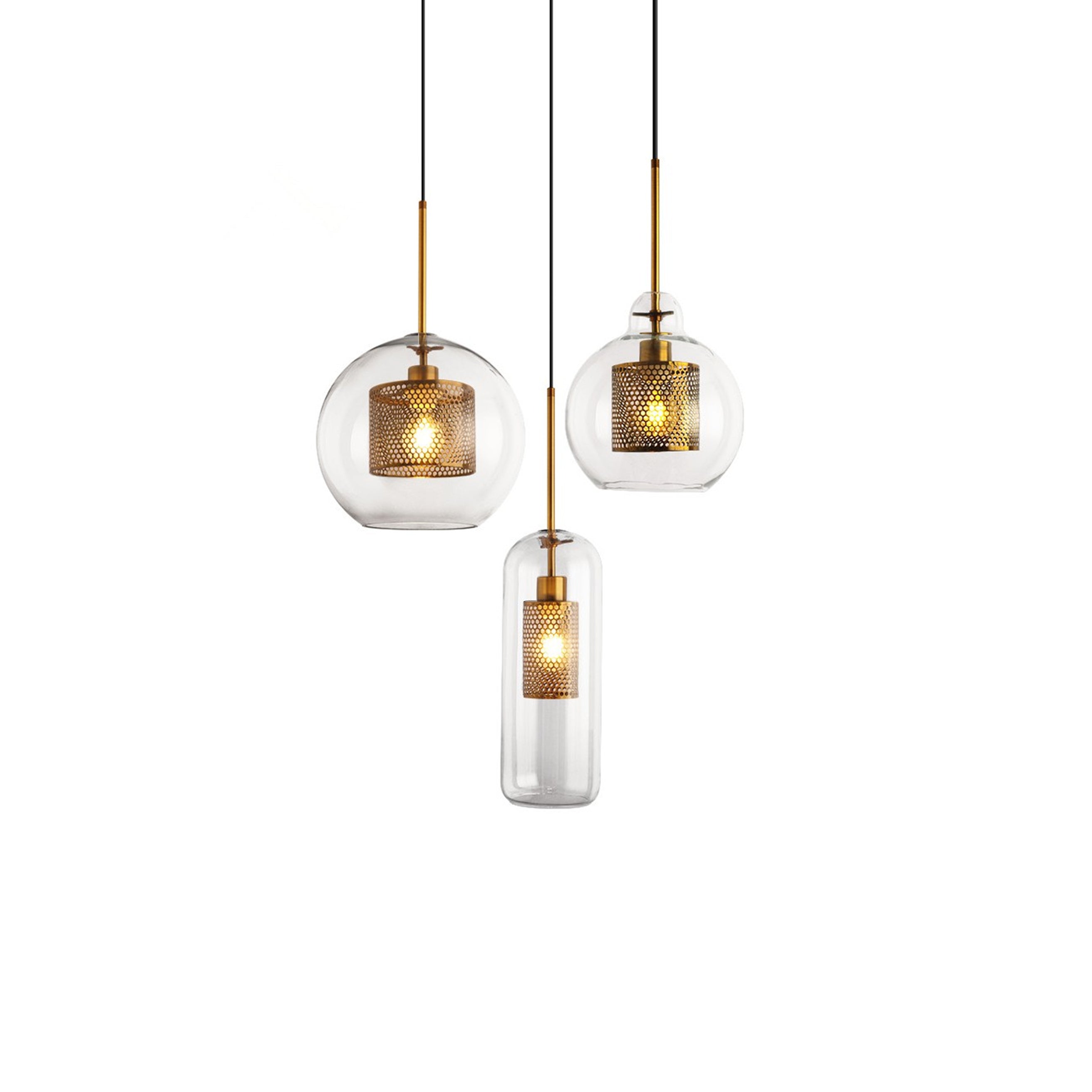Lustra Suspension en Verre Chiswick pour Salon