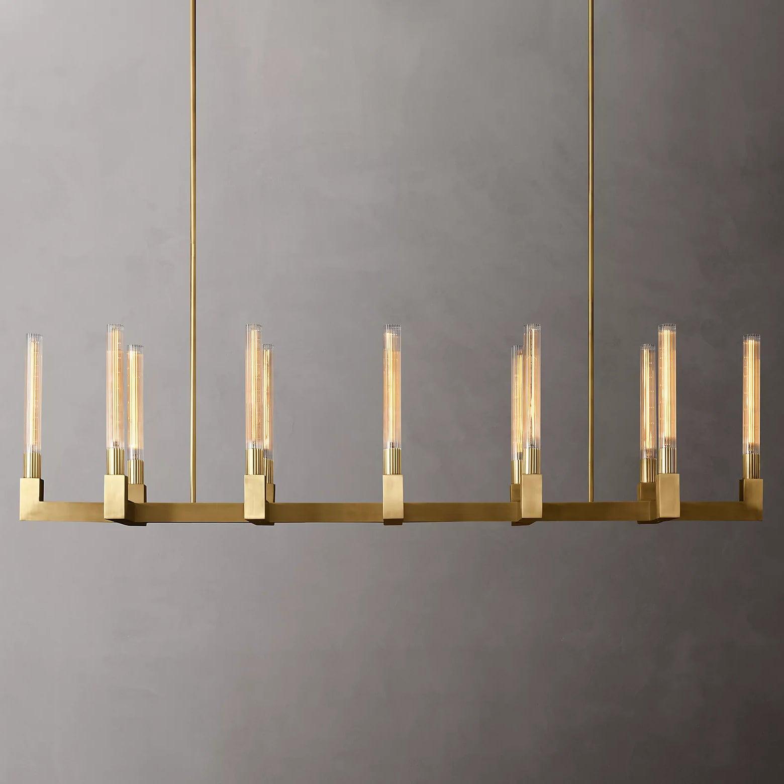 Brass Lustres en Verre Rectangulaires