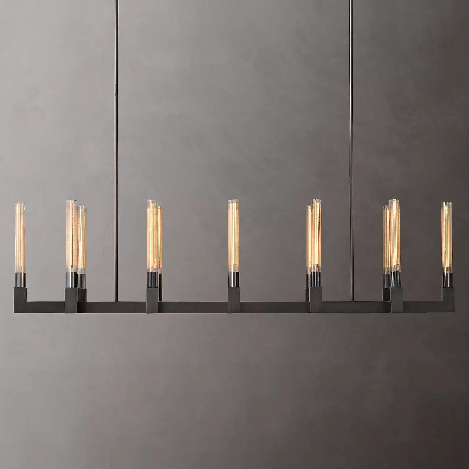 Brass Lustres en Verre Rectangulaires