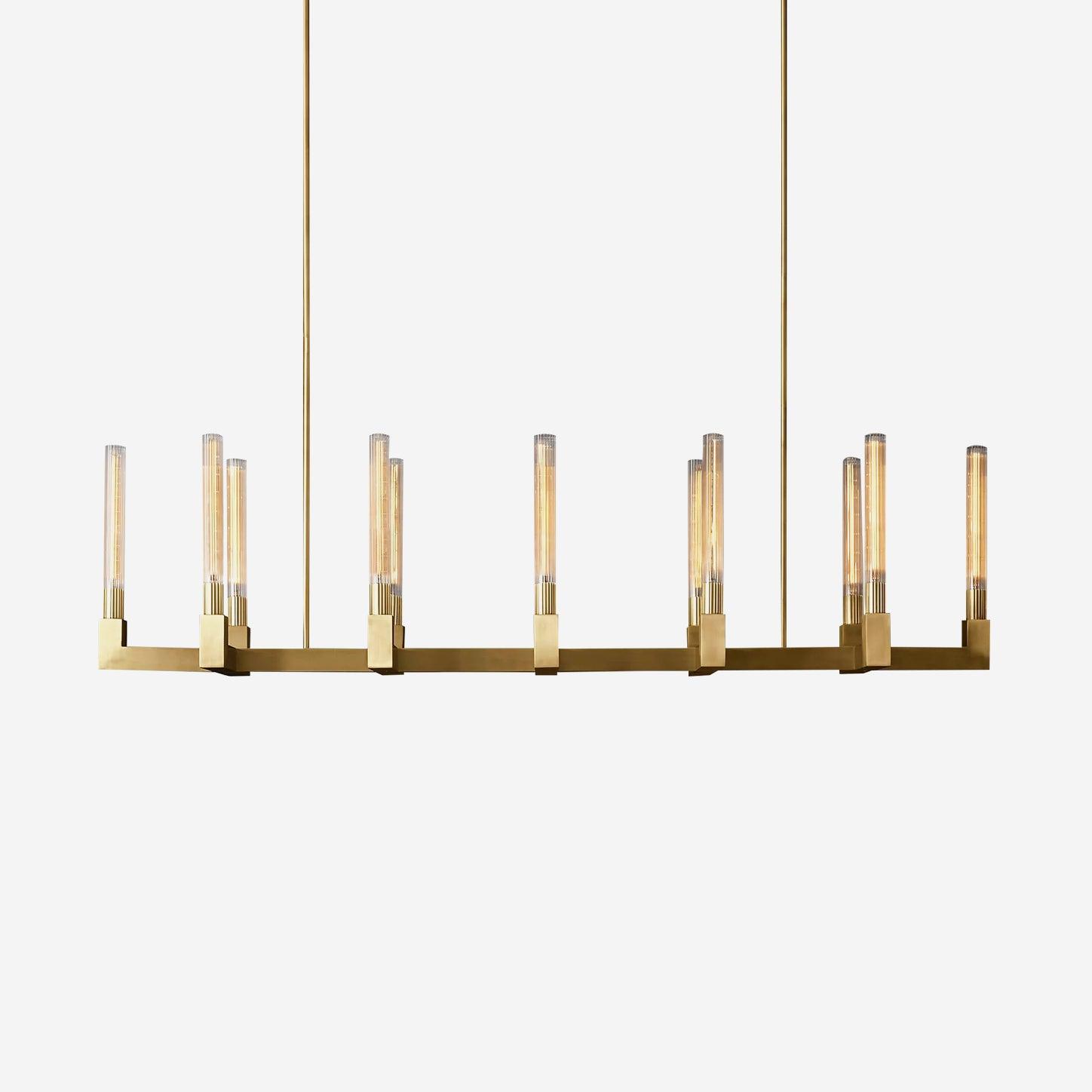 Brass Lustres en Verre Rectangulaires