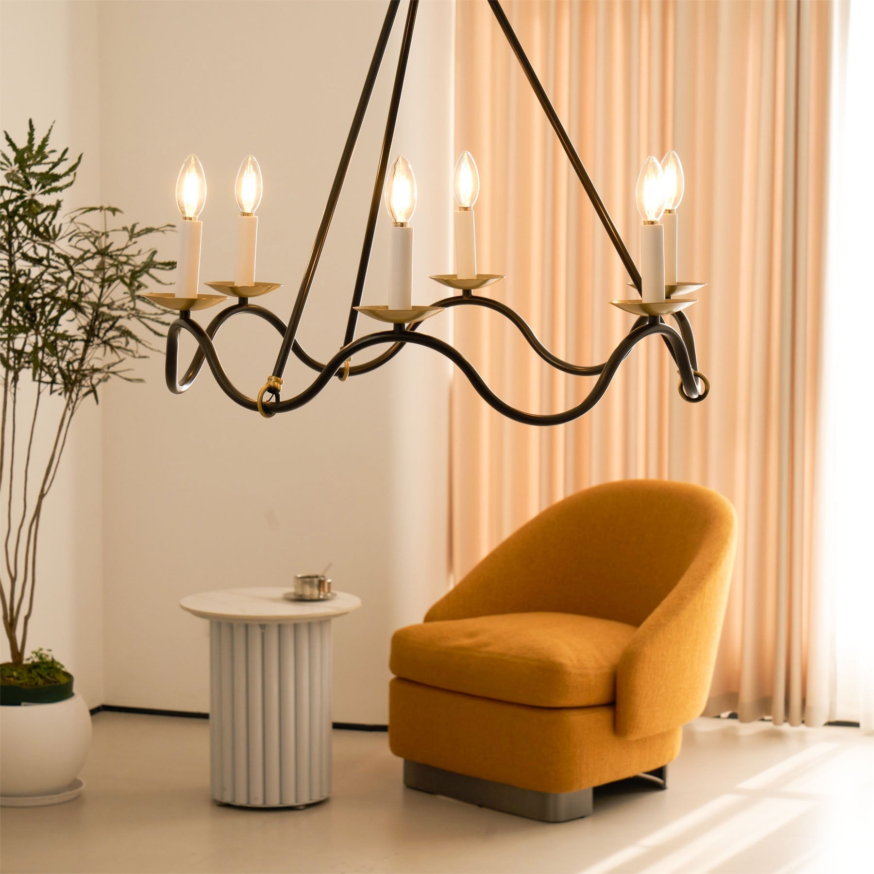 Shine Lustre en Métal de Laiton Industriel Vintage
