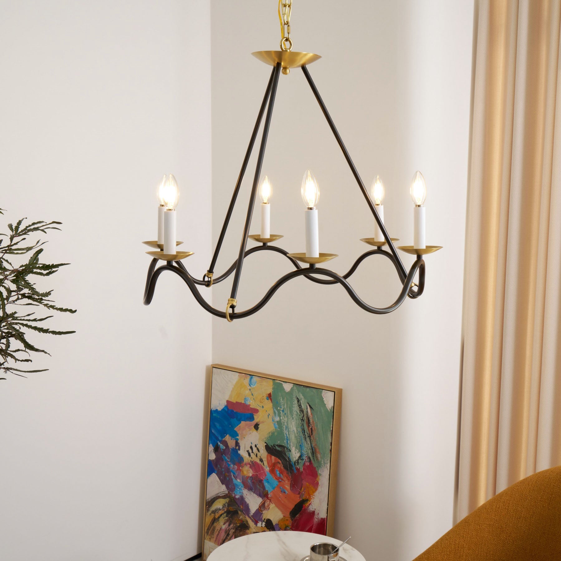 Shine Lustre en Métal de Laiton Industriel Vintage