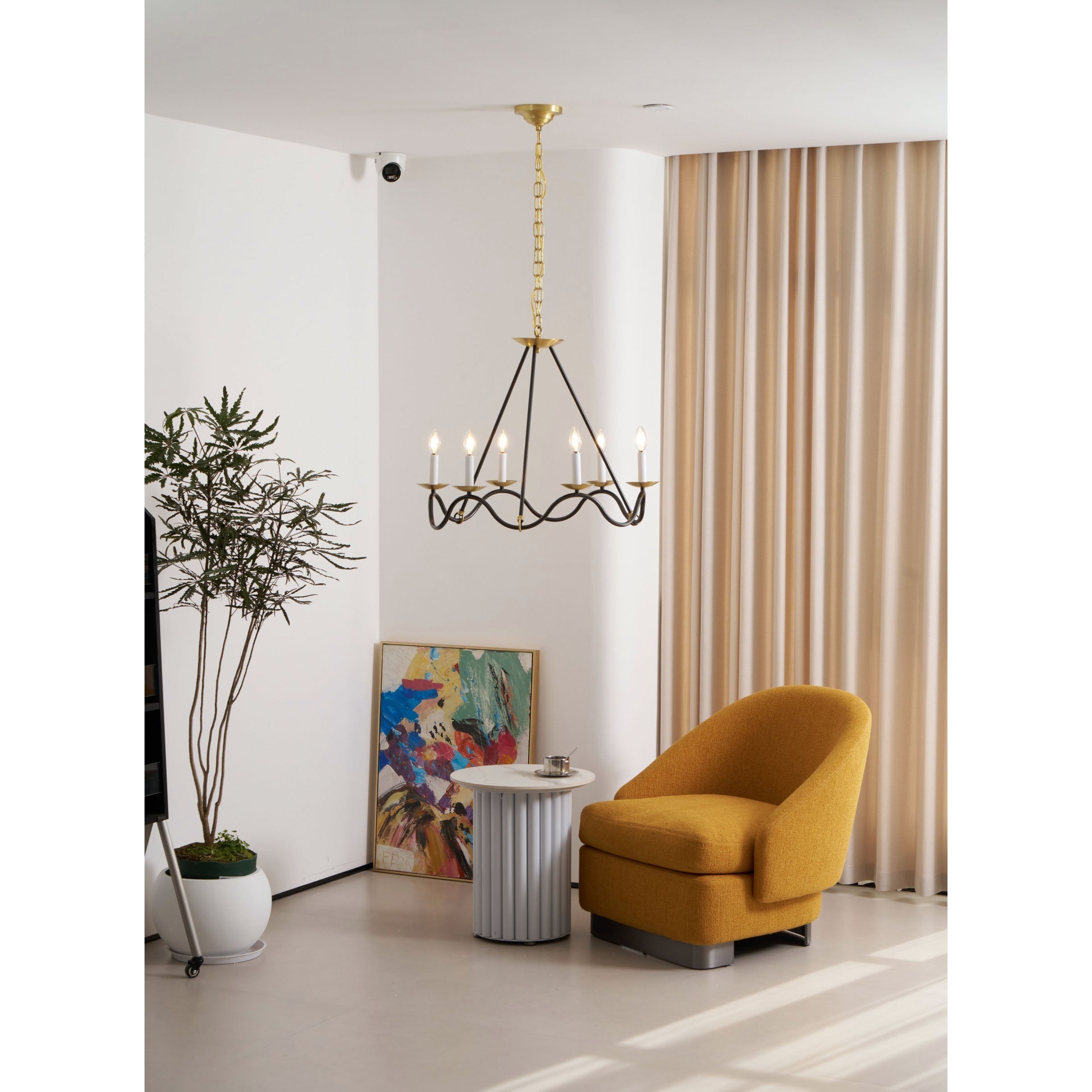 Shine Lustre en Métal de Laiton Industriel Vintage