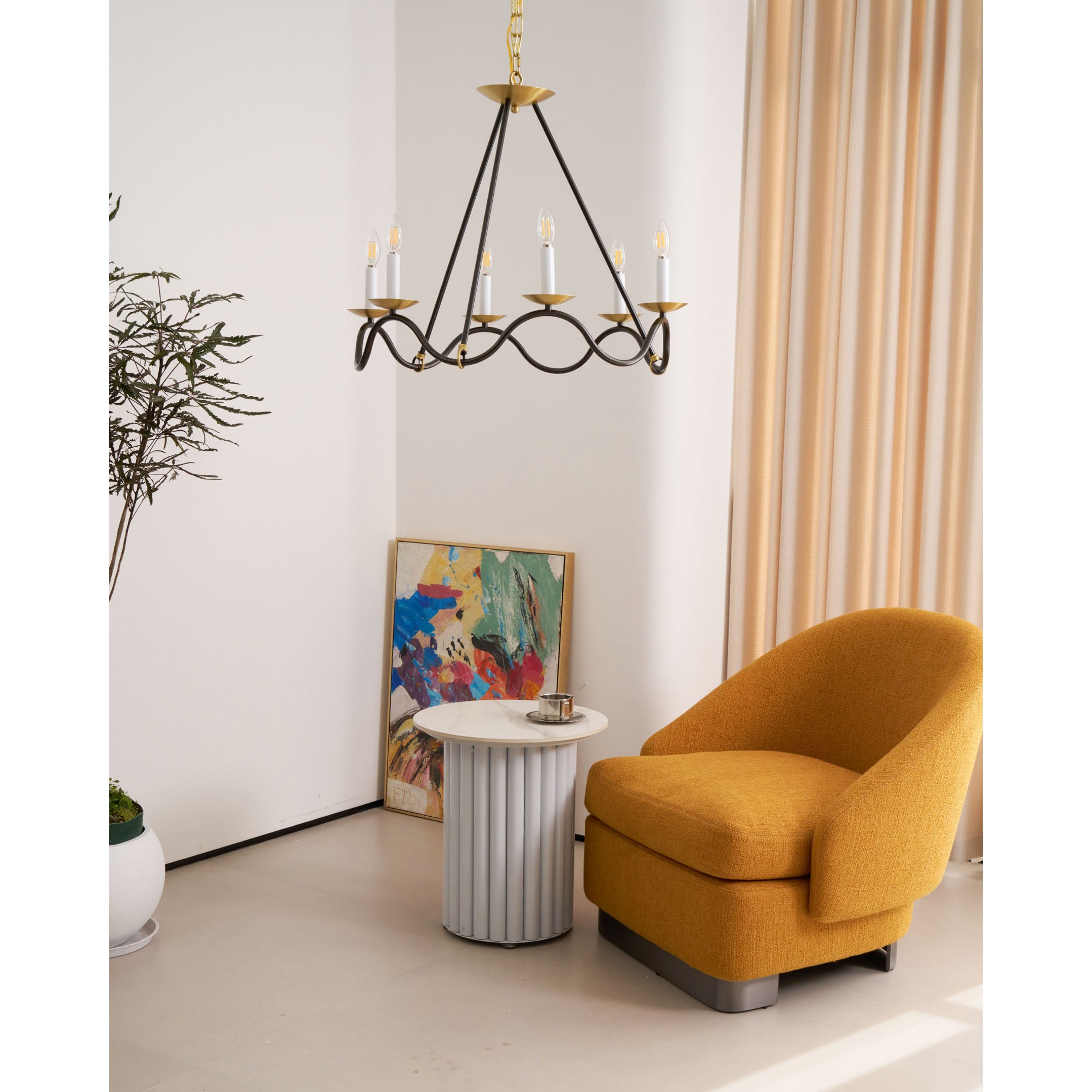 Shine Lustre en Métal de Laiton Industriel Vintage