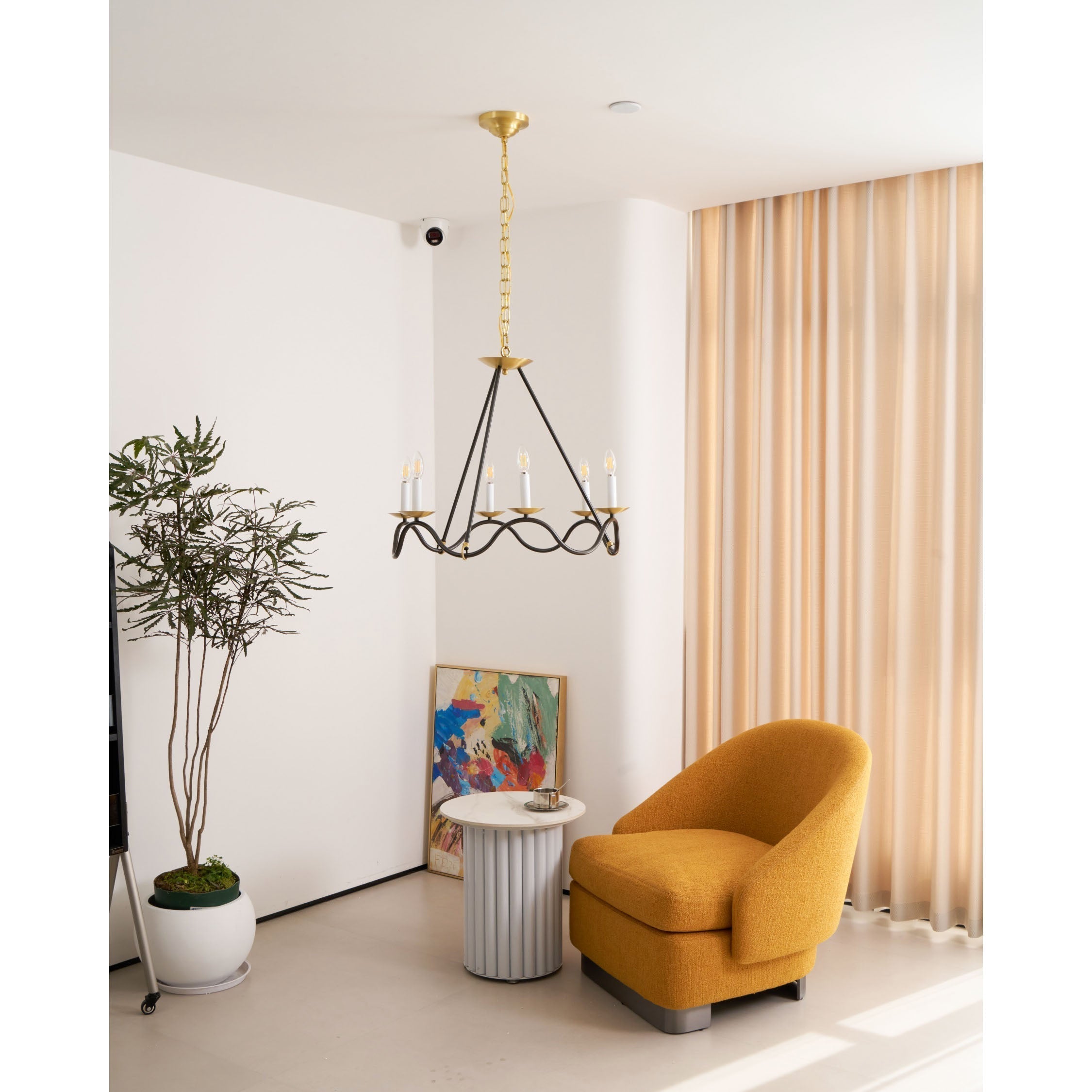 Shine Lustre en Métal de Laiton Industriel Vintage