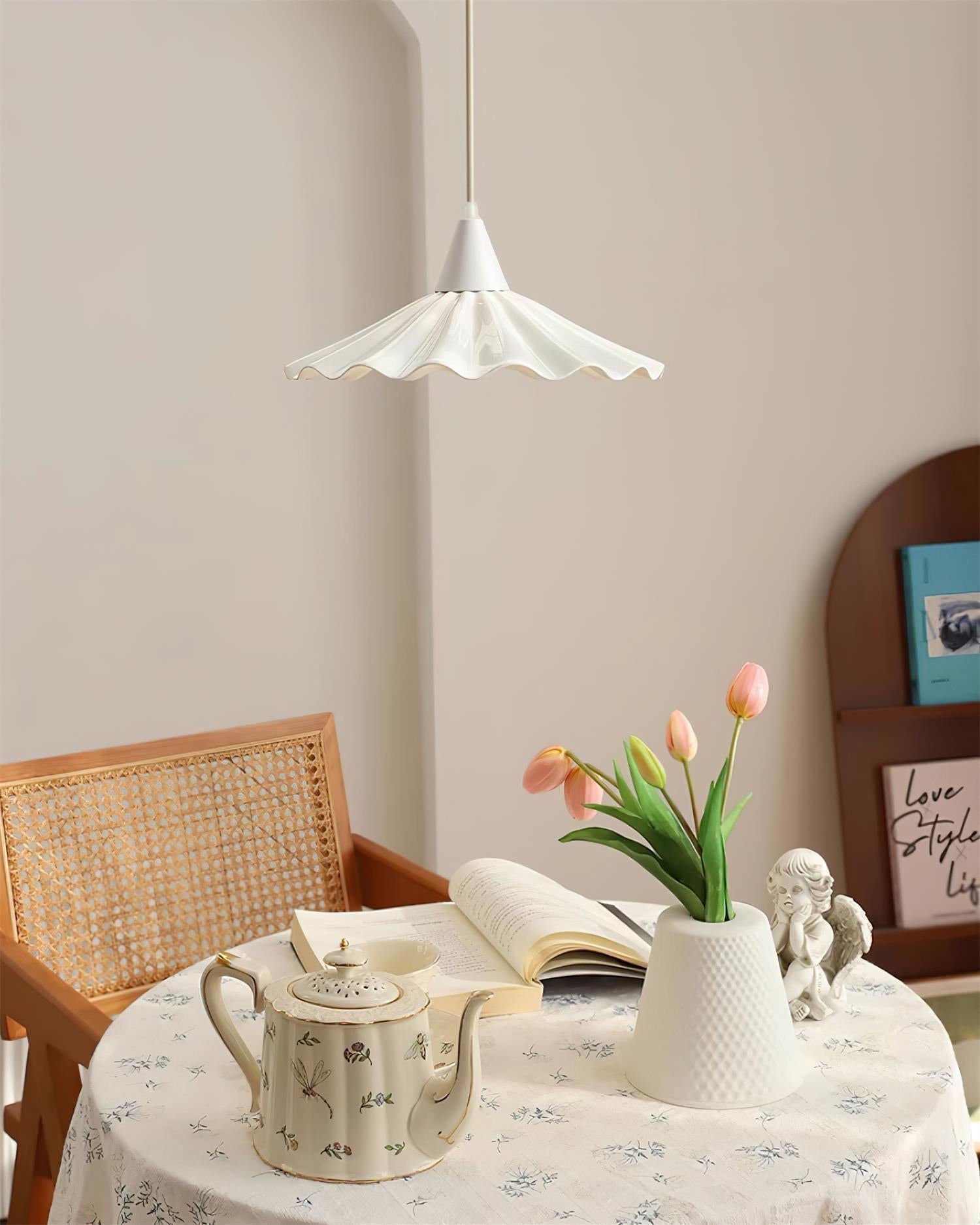 Rivora Suspension Céramique Blanche