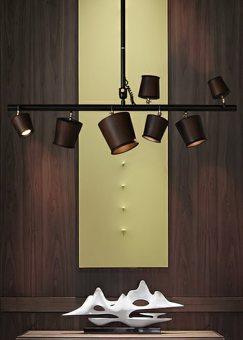 Avelira Suspension Linéaire Globe Bois Rustique