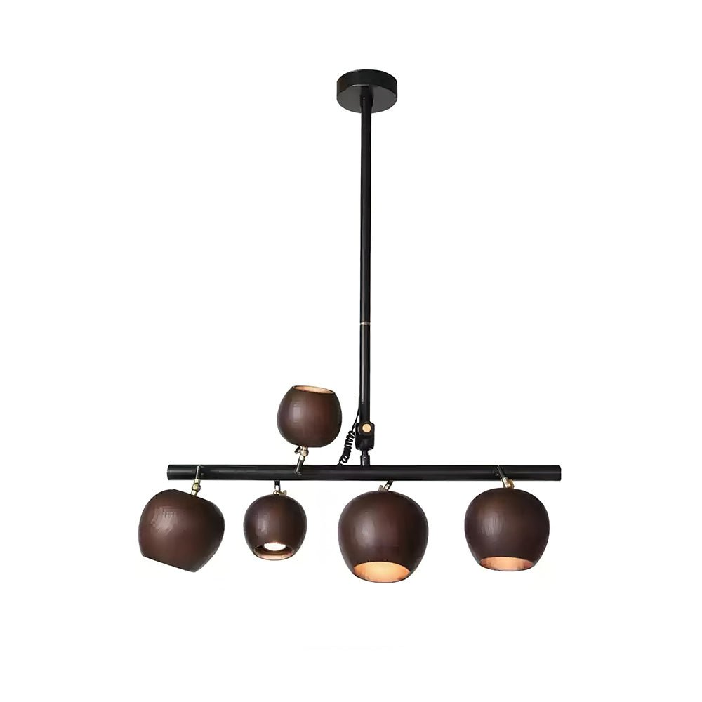 Avelira Suspension Linéaire Globe Bois Rustique