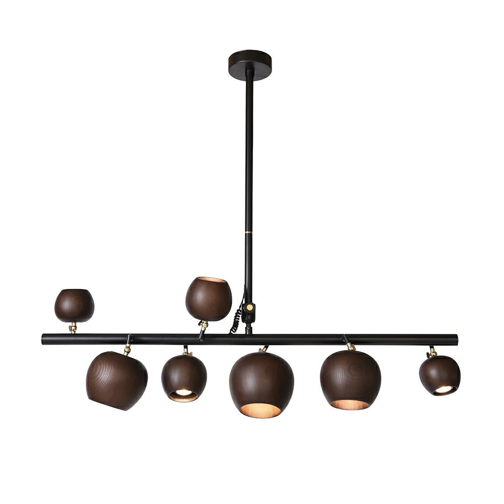 Avelira Suspension Linéaire Globe Bois Rustique