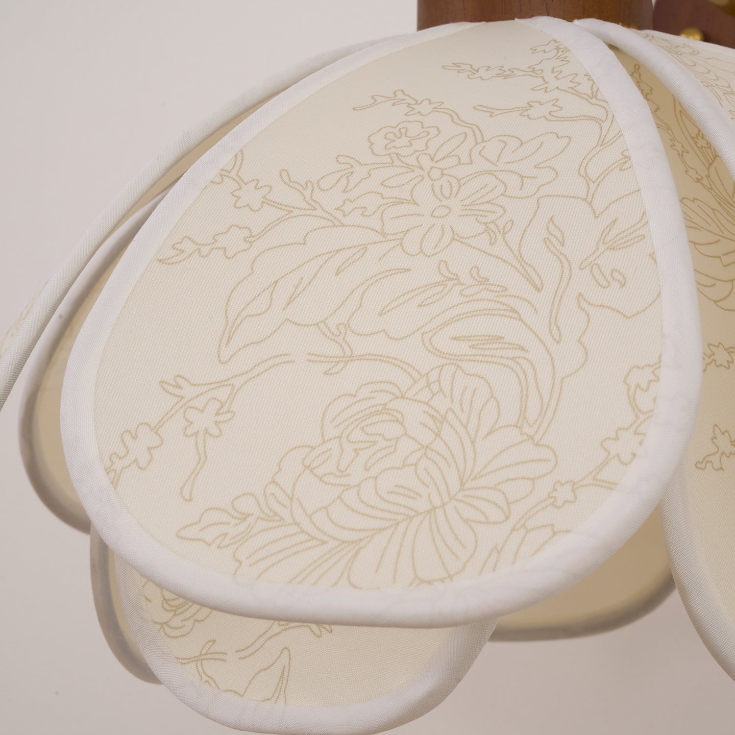 Yuki Applique Murale Florale en Bois et Tissu
